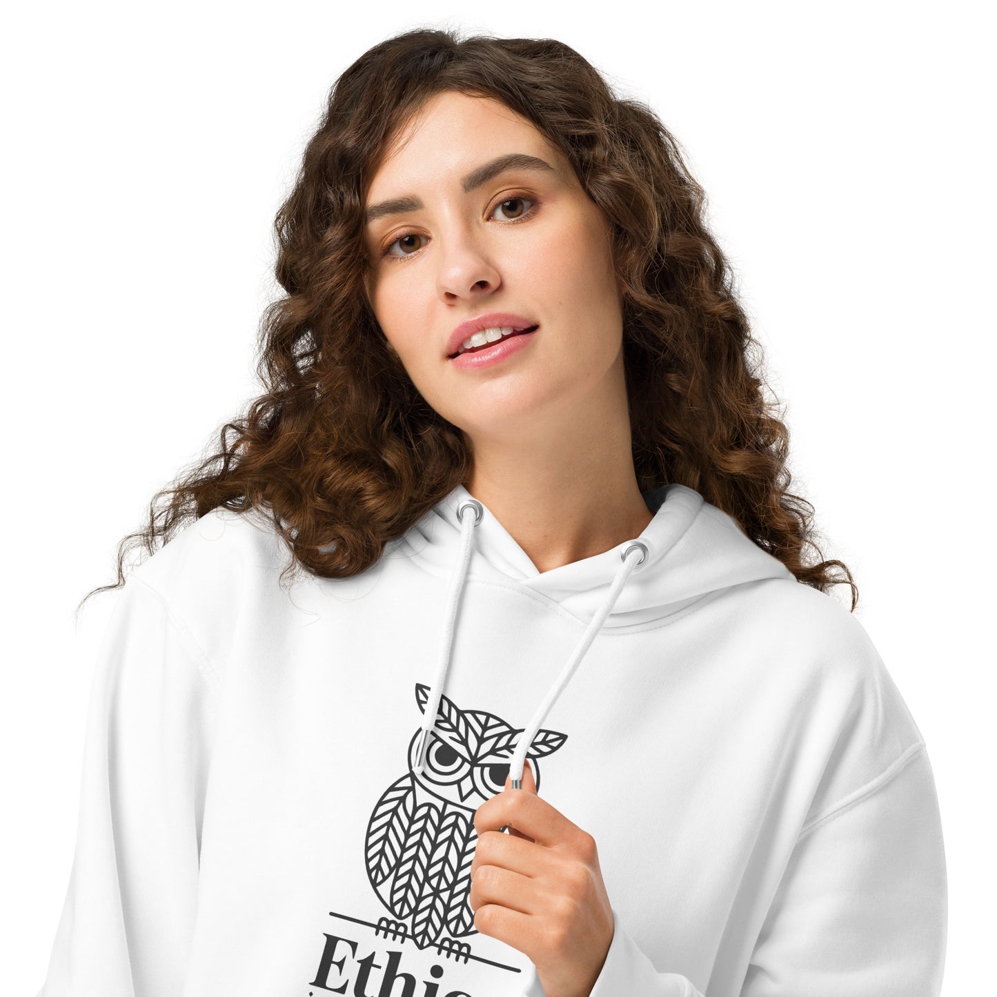 Unisex Essential Organic Hoodie: 'Ethics in Every Feather' | Sustainable Owl Fashion USA Dudeily