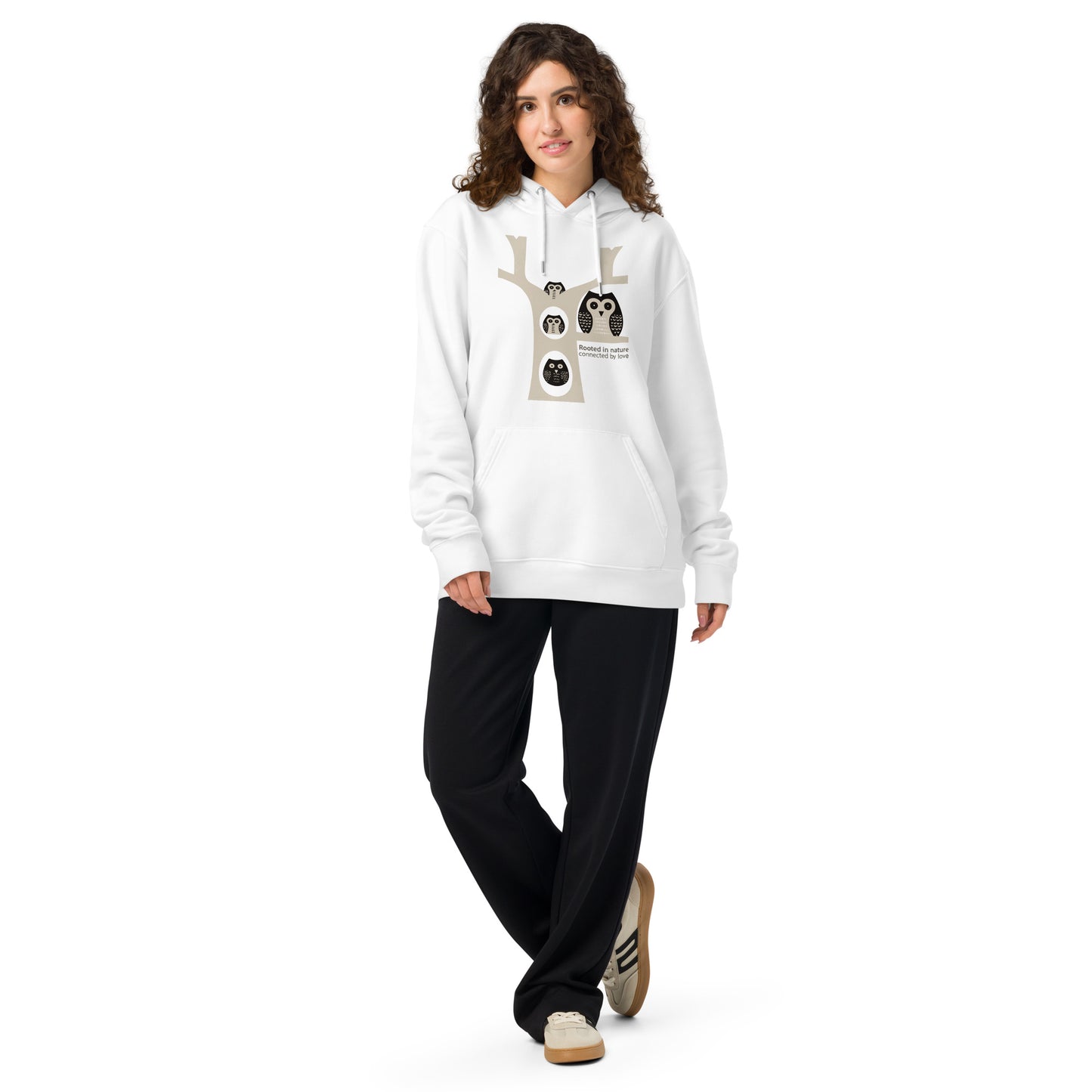 OwlNest Unisex Essential Organic Hoodie – Sustainable Fashion USA | Family Day Edition White Dudeily