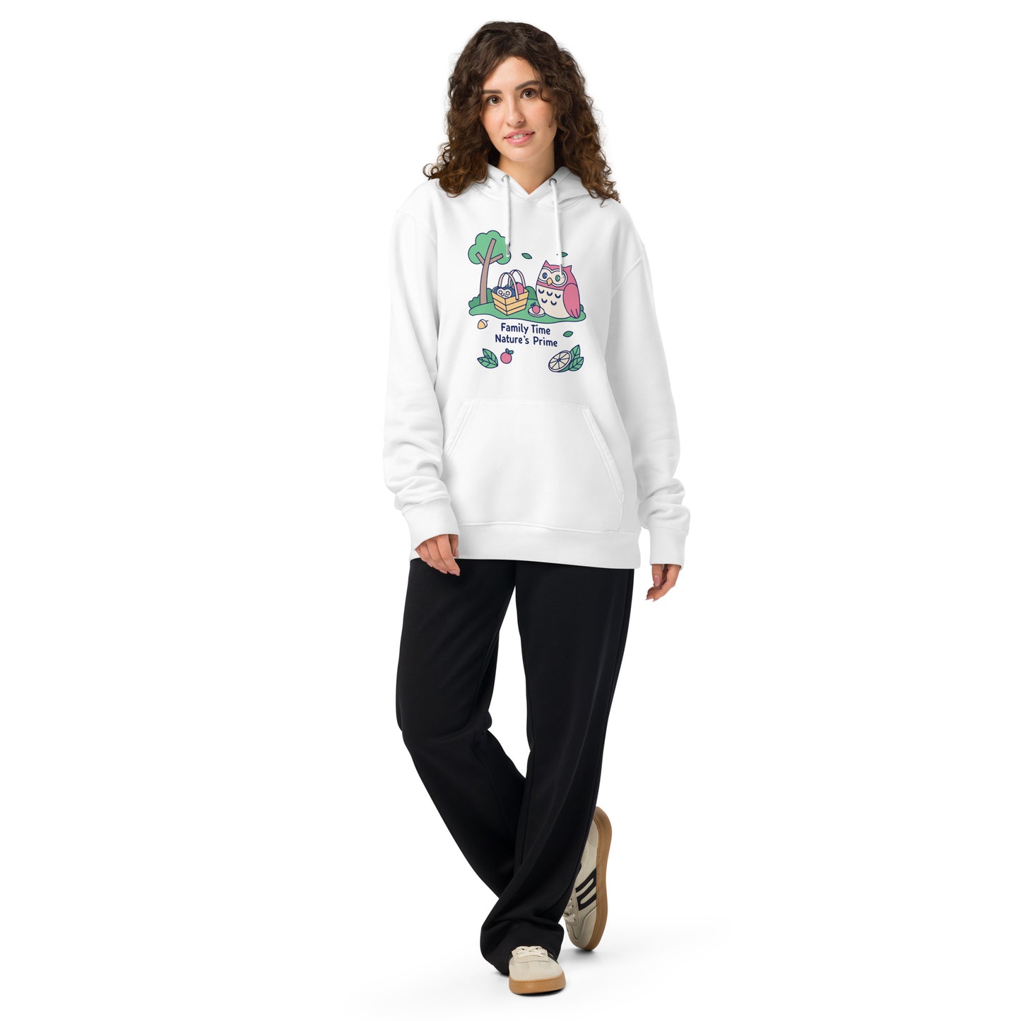 Unisex Essential Organic Hoodie – OwlNest Sustainable Fashion for Cozy Family Day Moments White Dudeily