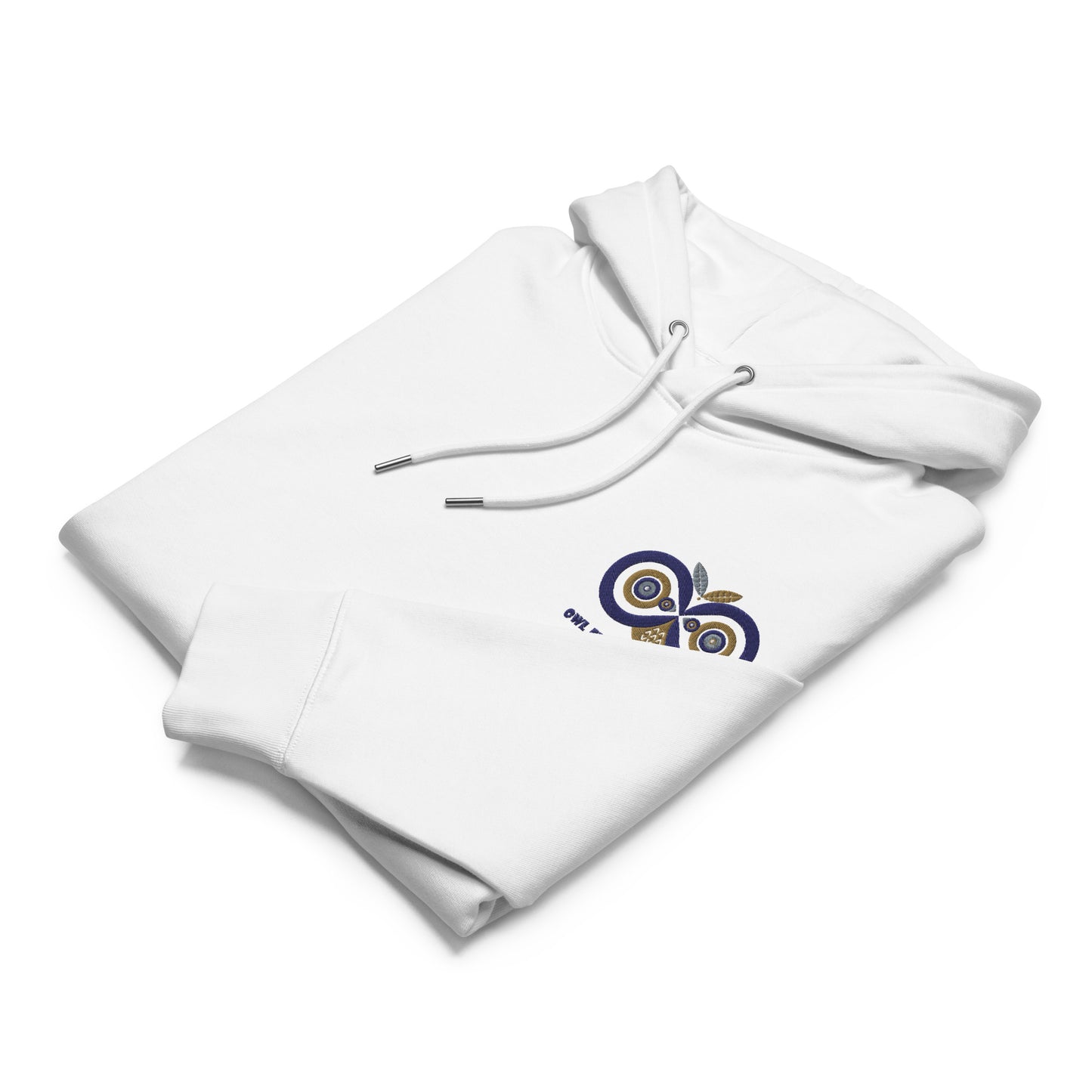 Unisex Essential Organic Hoodie: Owl Eyes on the Future | Owl Embroidered Eco-Friendly Fashion Dudeily
