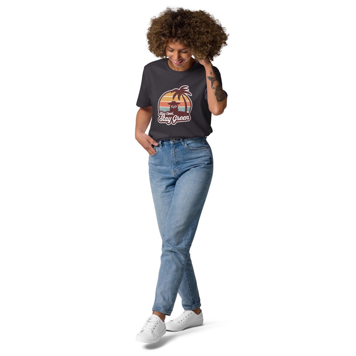 Unisex Organic Cotton T-Shirt – Sustainable & Comfortable for Owl Lover Anthracite Dudeily