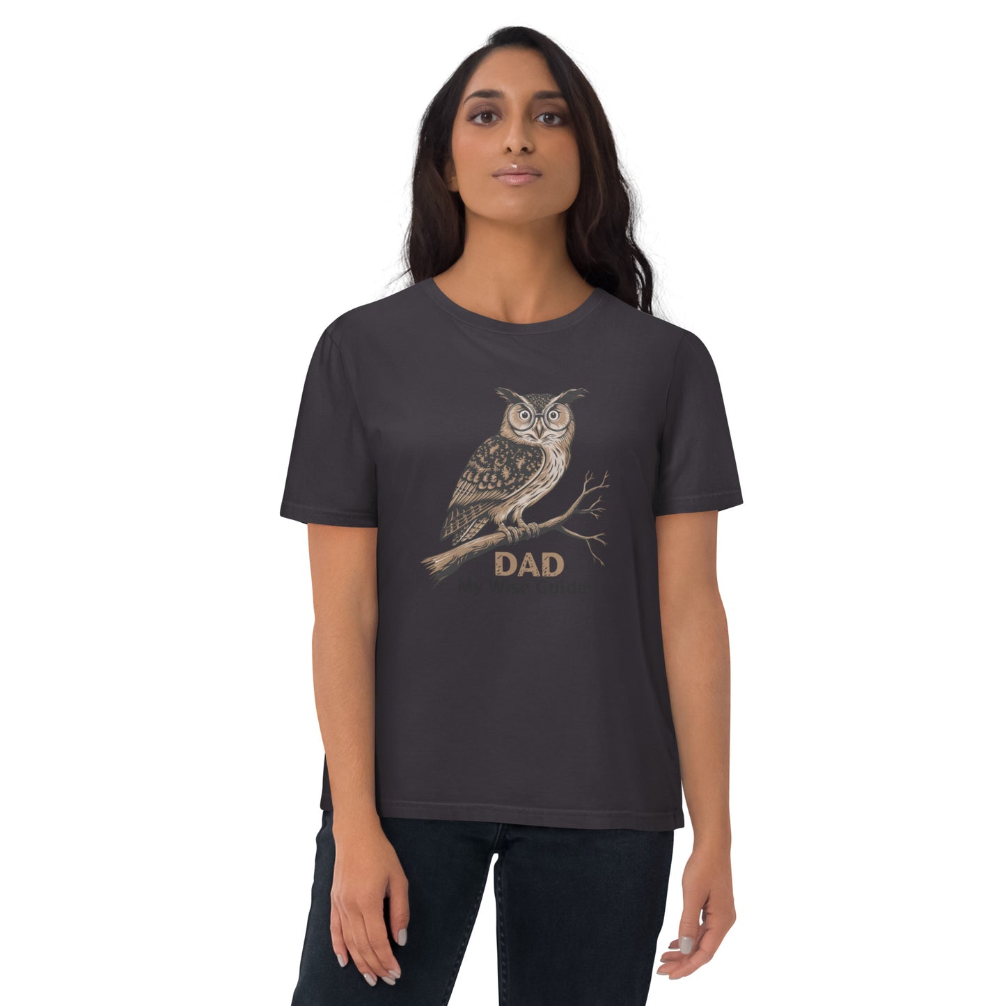 Unisex Organic Cotton T-Shirt – Owl Themed Sustainable Fashion for Father's Day by Dudeily Dudeily