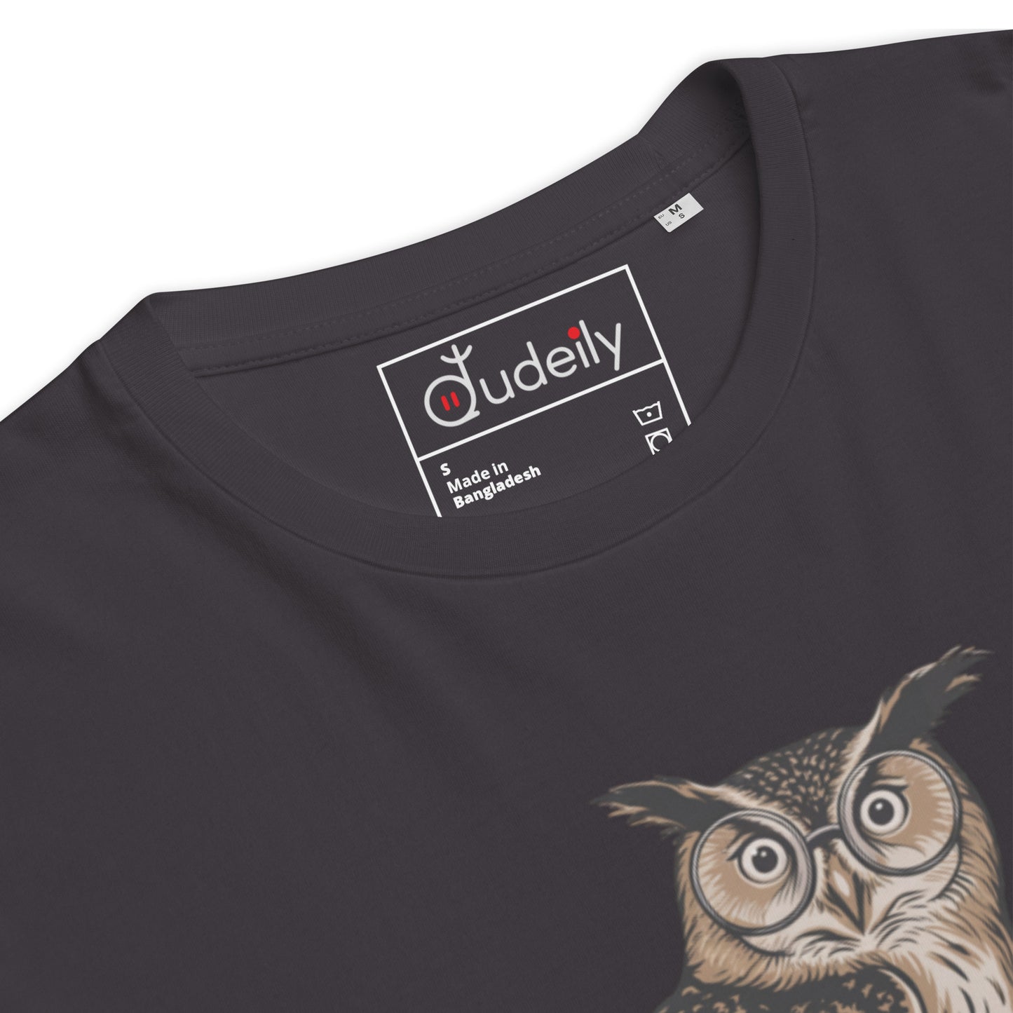 Unisex Organic Cotton T-Shirt – Owl Themed Sustainable Fashion for Father's Day by Dudeily Dudeily