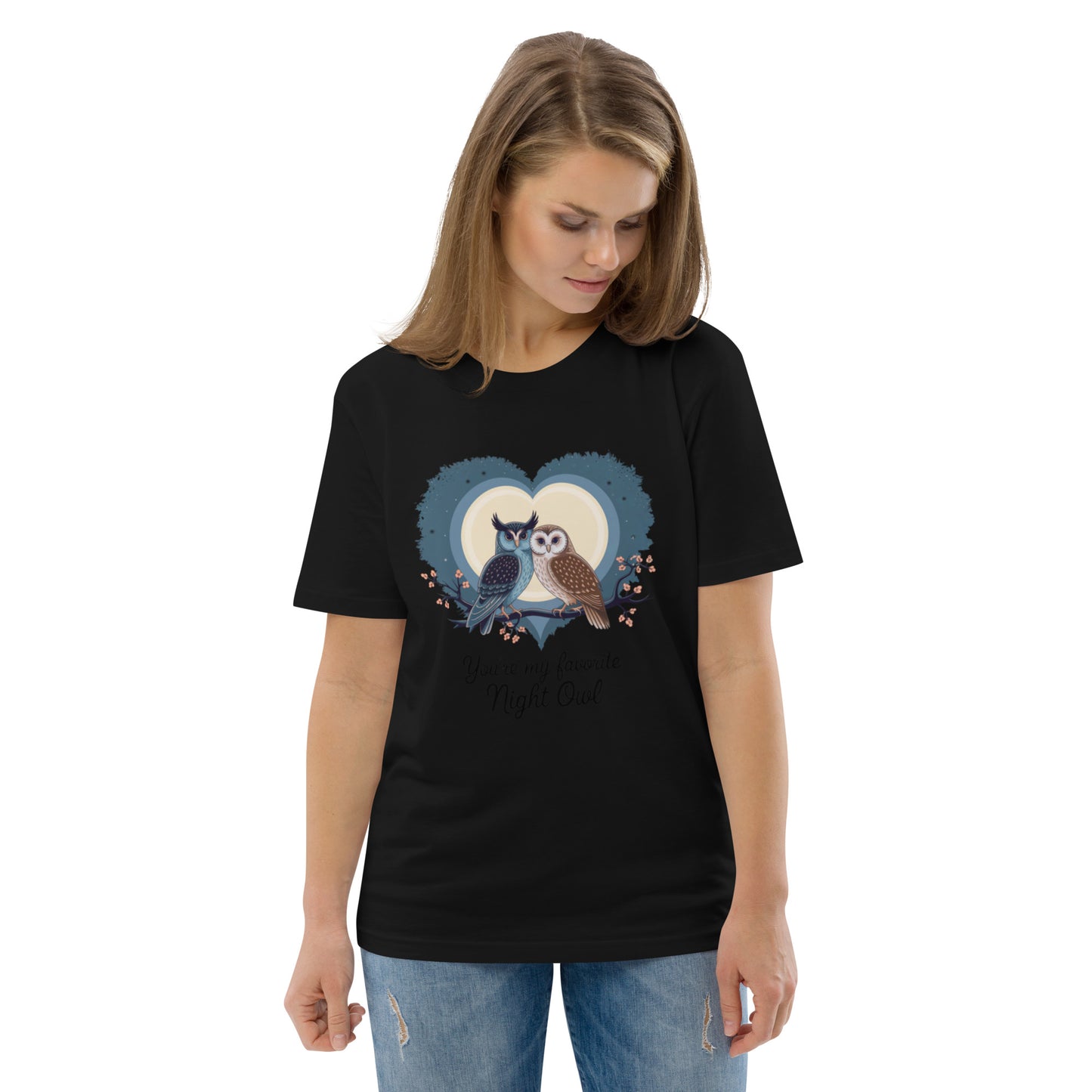 Owl-Themed Unisex Organic Cotton T-Shirt | Eco-Friendly Fashion Dudeily