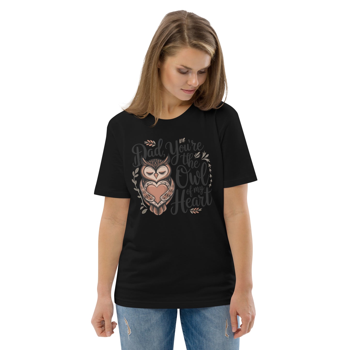 Unisex Organic Cotton T-Shirt – Owl-Themed Eco-Friendly Style by Dudeily Black Dudeily