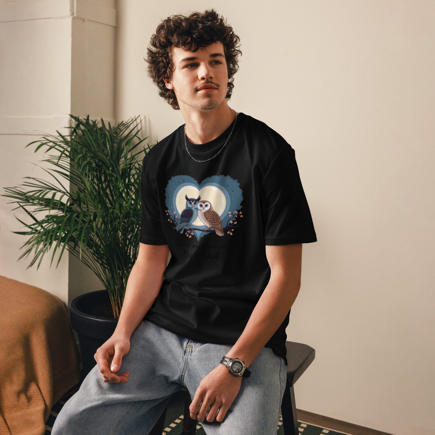 Owl-Themed Unisex Organic Cotton T-Shirt | Eco-Friendly Fashion Dudeily