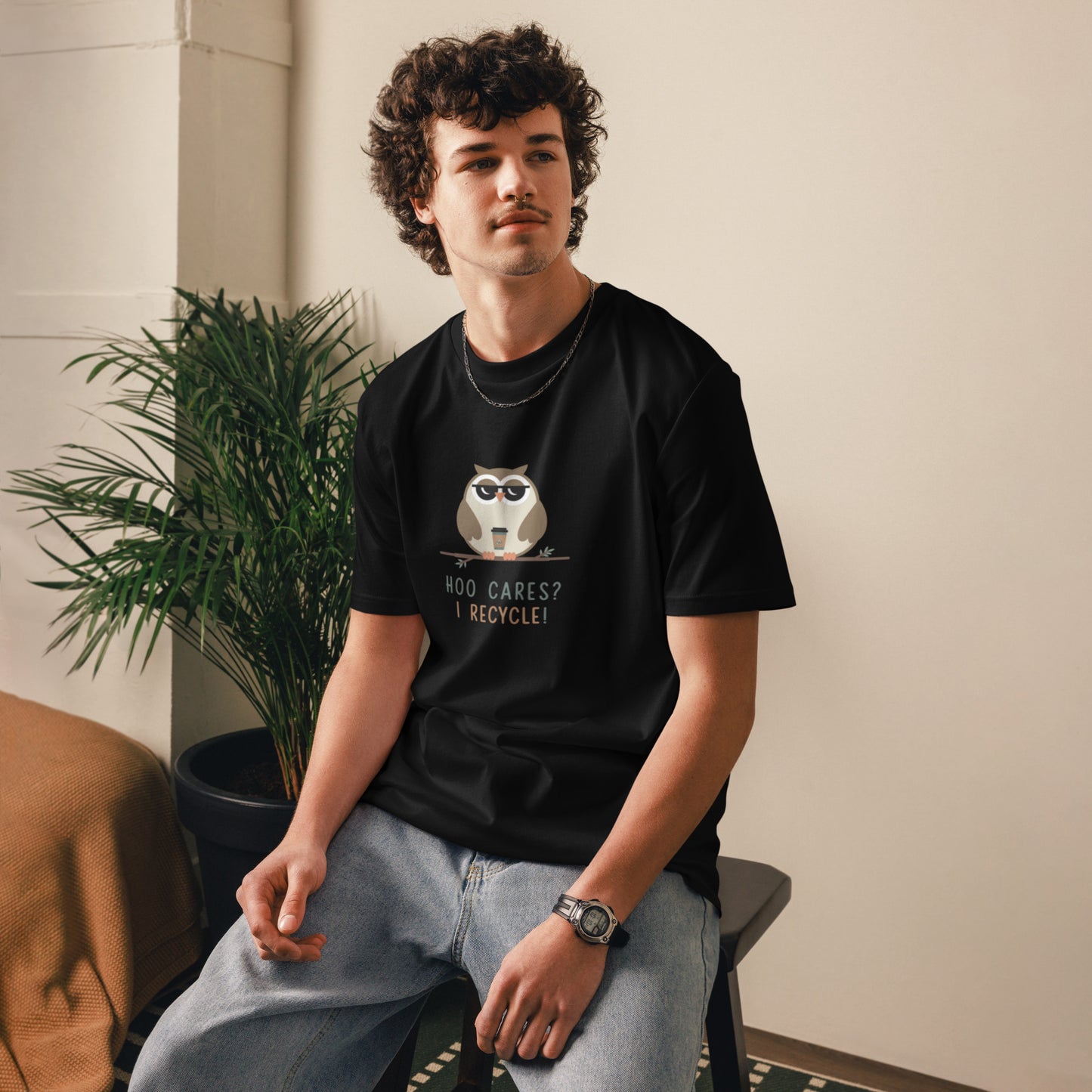 Unisex Organic Cotton T-Shirt | Owl Themed Eco-Friendly & Comfortable Dudeily