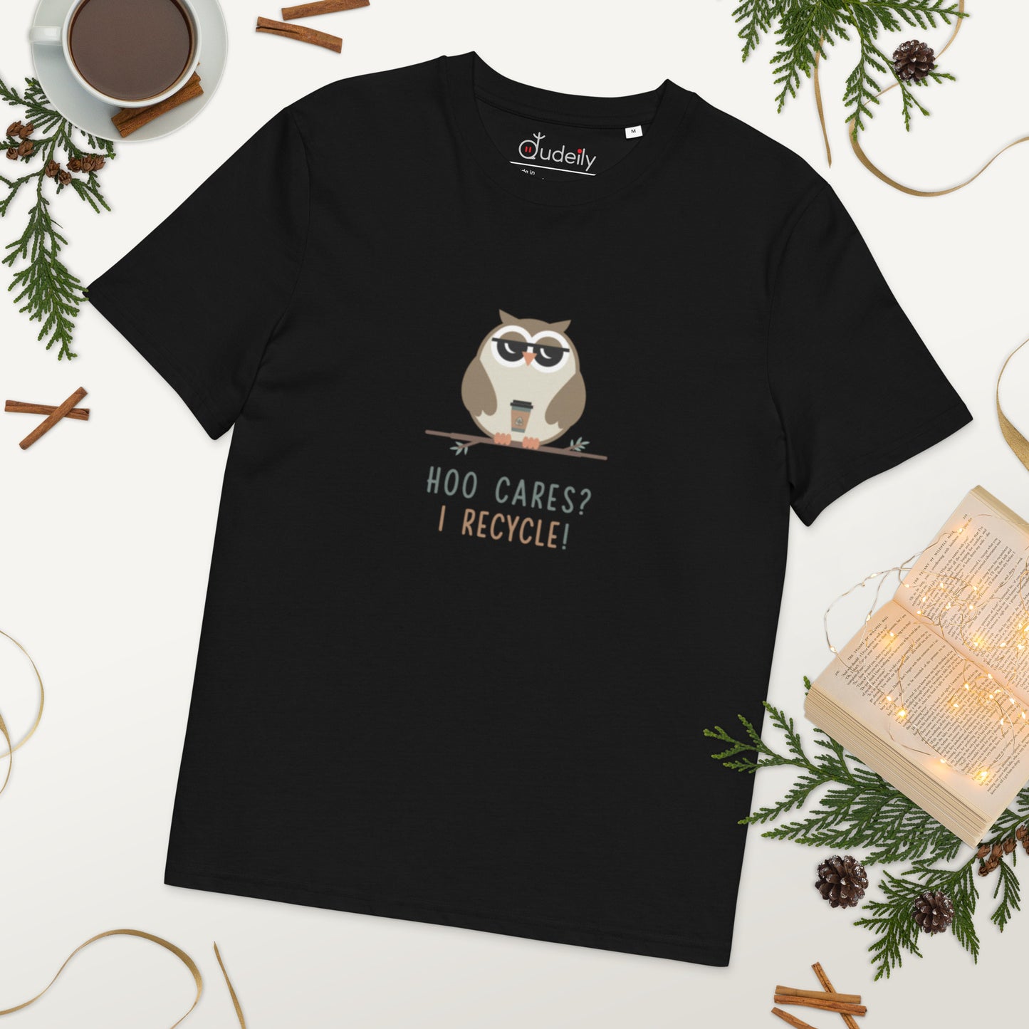 Unisex Organic Cotton T-Shirt | Owl Themed Eco-Friendly & Comfortable Dudeily