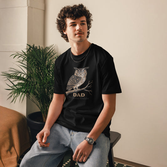 Unisex Organic Cotton T-Shirt – Owl Themed Sustainable Fashion for Father's Day by Dudeily Dudeily