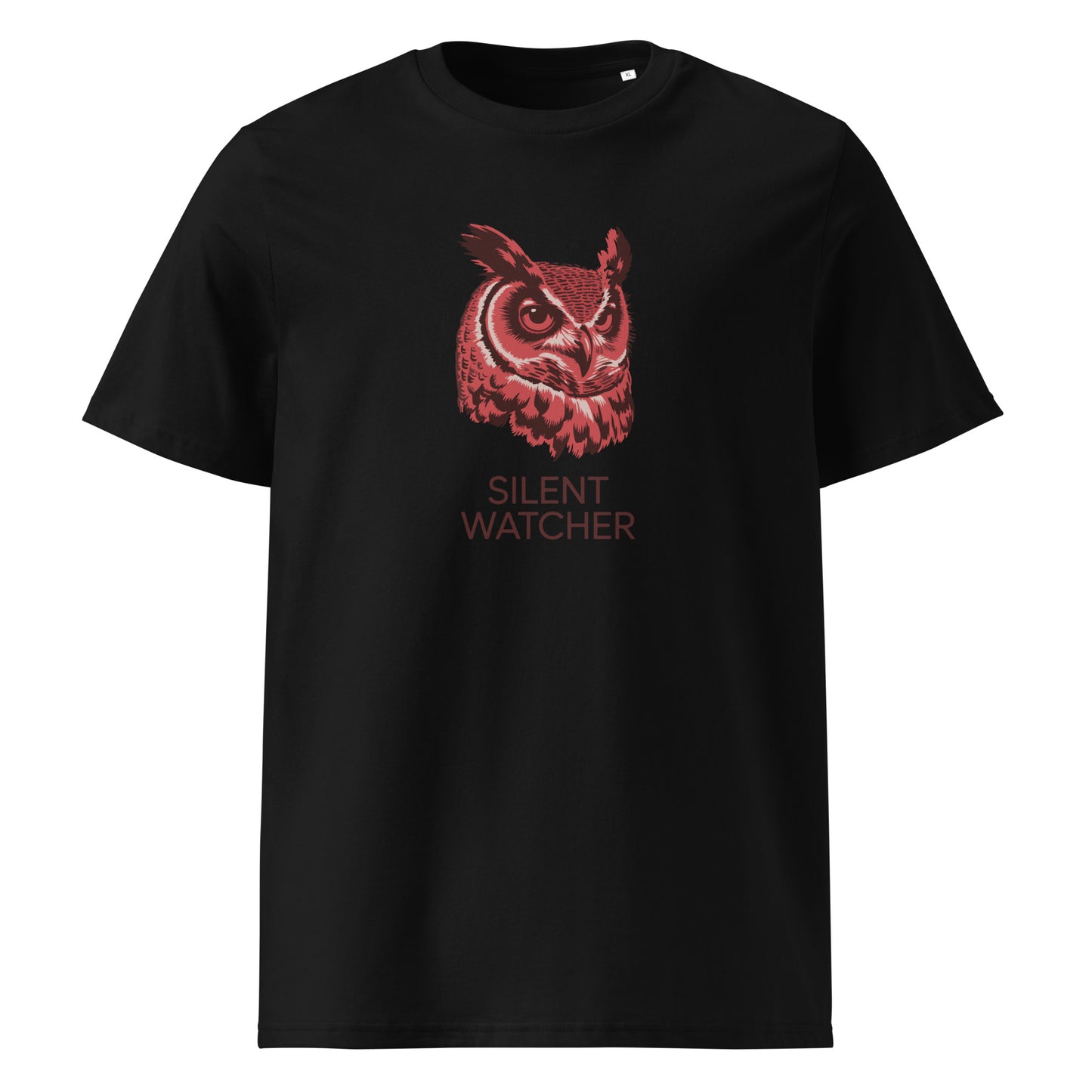 Unisex Organic Cotton T-Shirt: 'Silent Watcher' | Sustainable Owl Fashion USA Dudeily