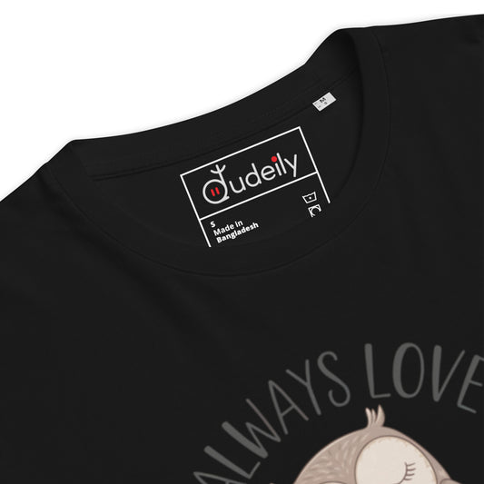 Unisex Organic Cotton T-Shirt – Eco-Friendly Owl Design by Dudeily Dudeily