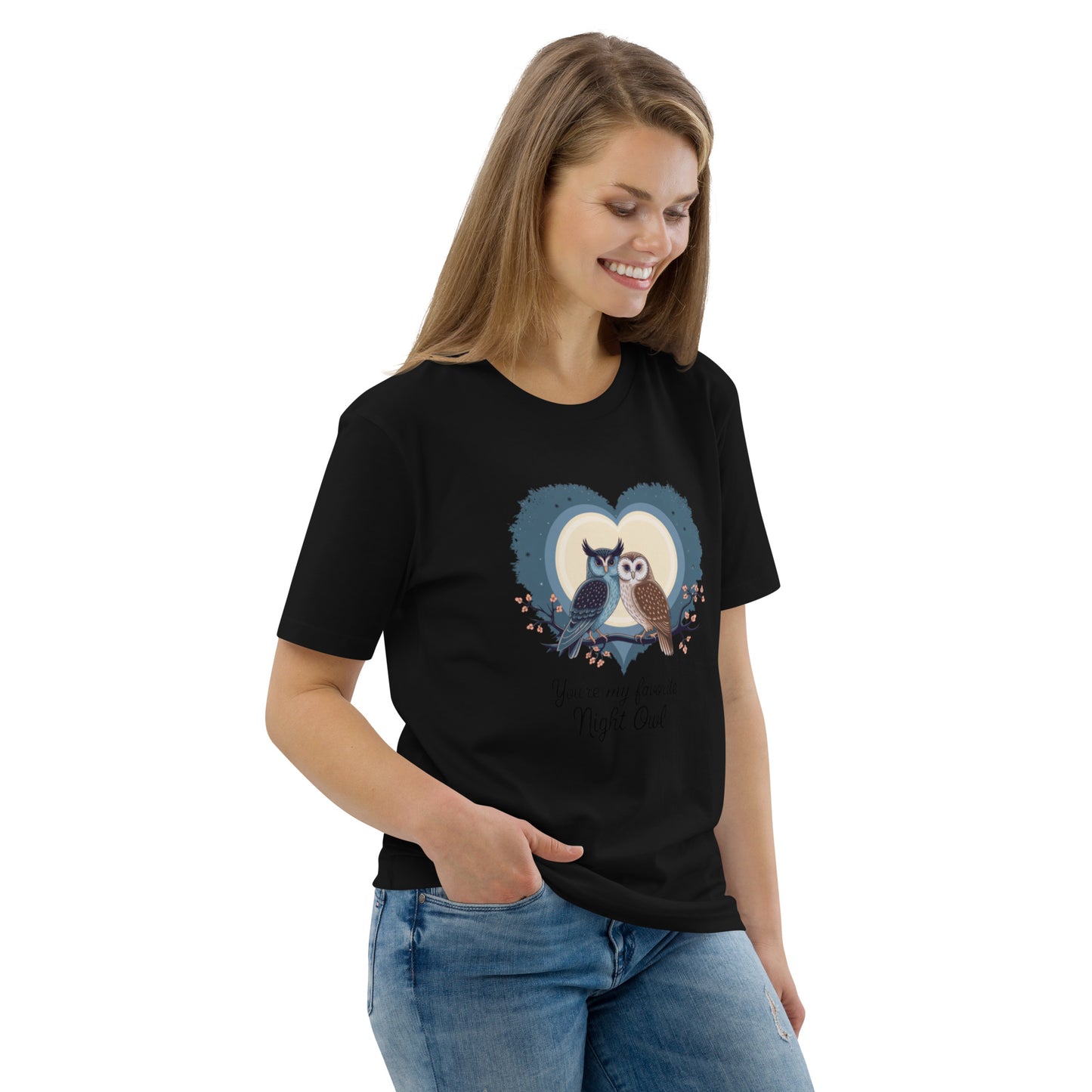 Owl-Themed Unisex Organic Cotton T-Shirt | Eco-Friendly Fashion Dudeily