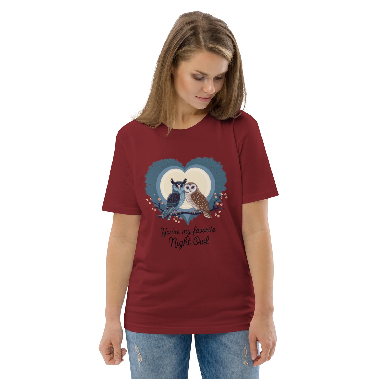 Owl-Themed Unisex Organic Cotton T-Shirt | Eco-Friendly Fashion Dudeily