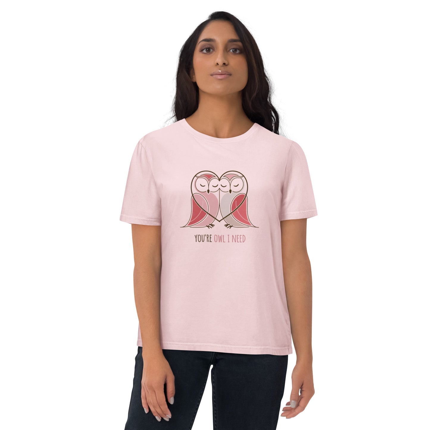 Owl-Themed Unisex Organic Cotton T-Shirt | Sustainable & Cozy Cotton Pink Dudeily