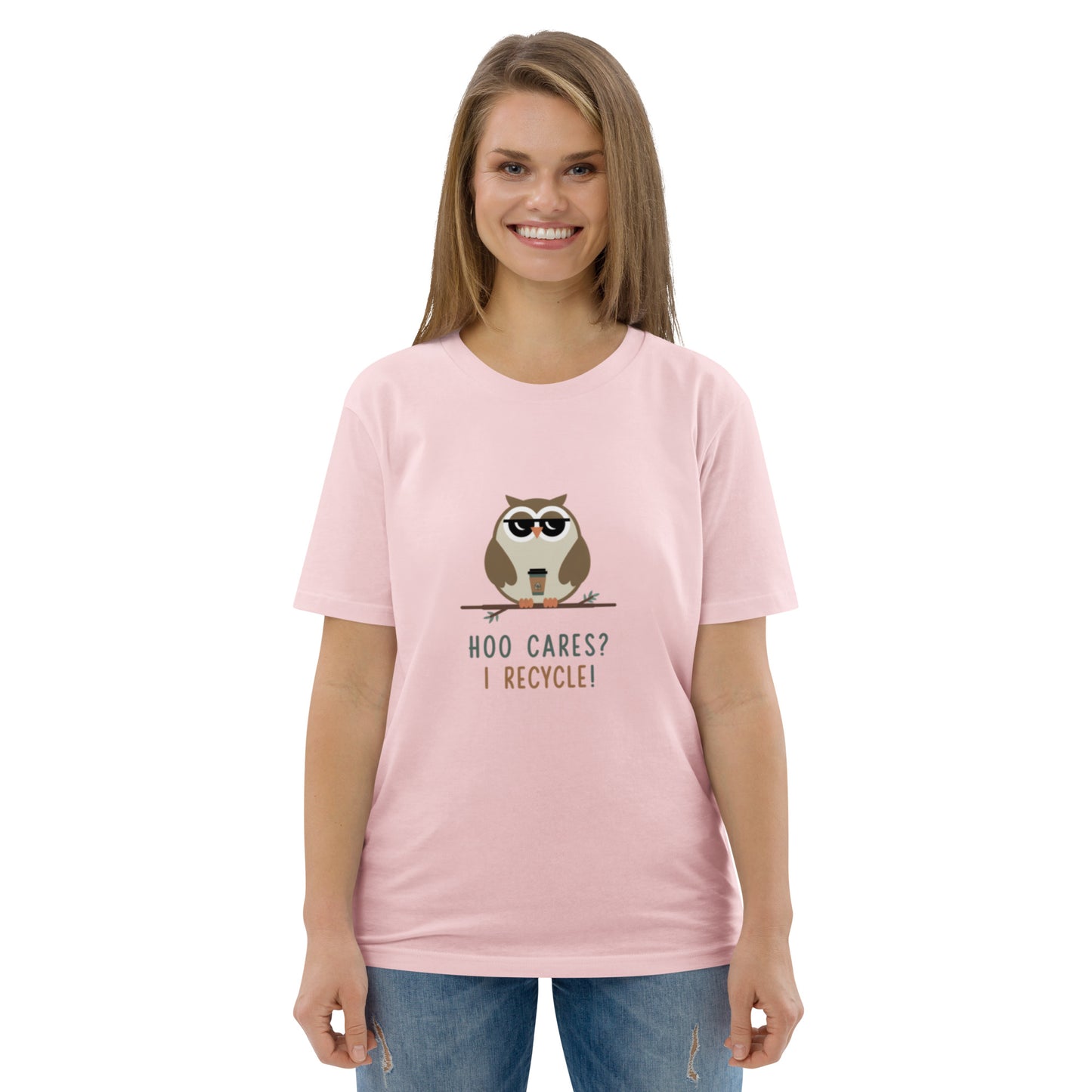 Unisex Organic Cotton T-Shirt | Owl Themed Eco-Friendly & Comfortable Cotton Pink Dudeily