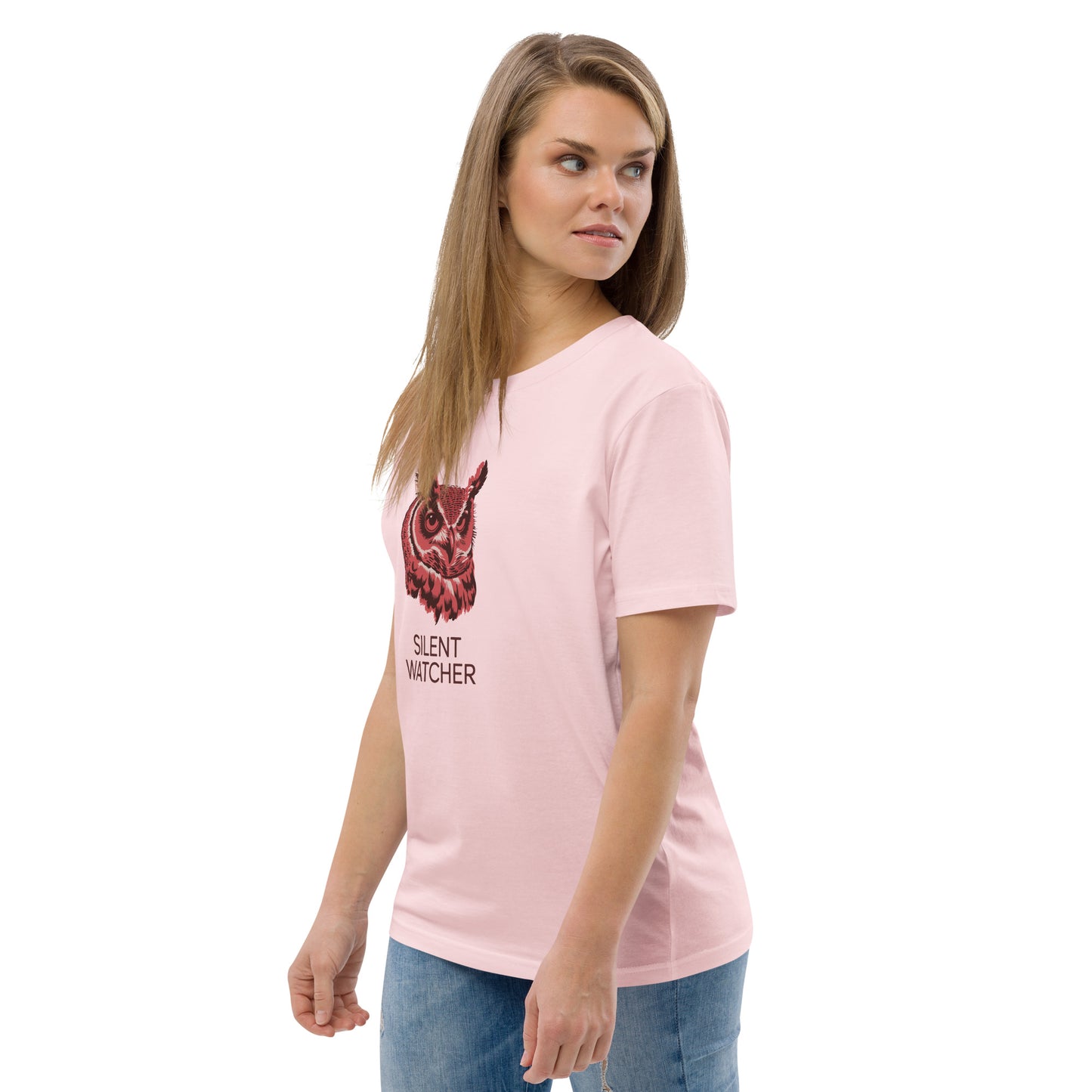 Unisex Organic Cotton T-Shirt: 'Silent Watcher' | Sustainable Owl Fashion USA Dudeily
