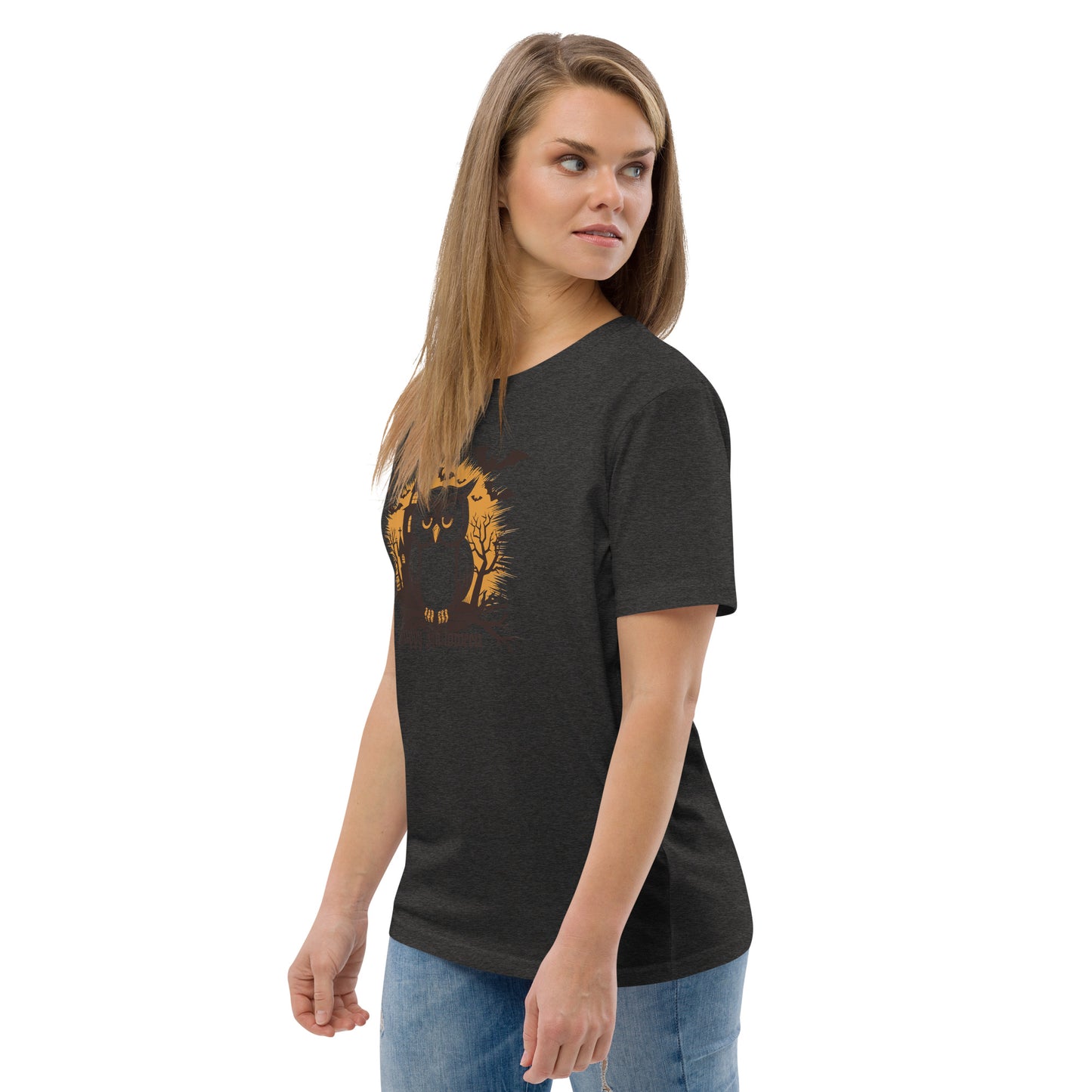 Unisex Organic Cotton T-Shirt: Halloween Owl Eco-Friendly Style USA Dudeily