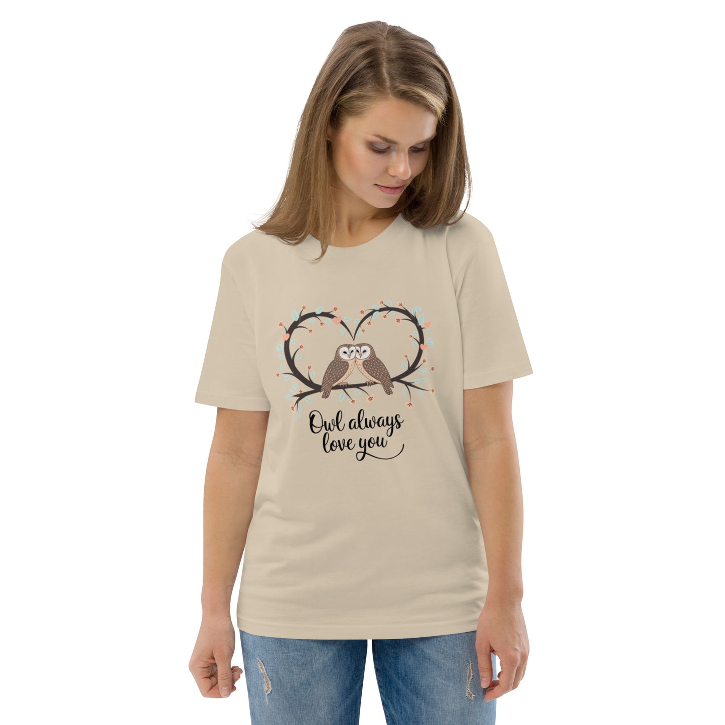 Owl-Themed Unisex Organic Cotton T-Shirt | Sustainable Fashion Desert Dust Dudeily