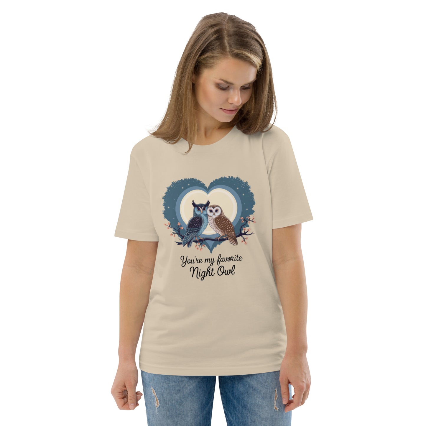 Owl-Themed Unisex Organic Cotton T-Shirt | Eco-Friendly Fashion Dudeily