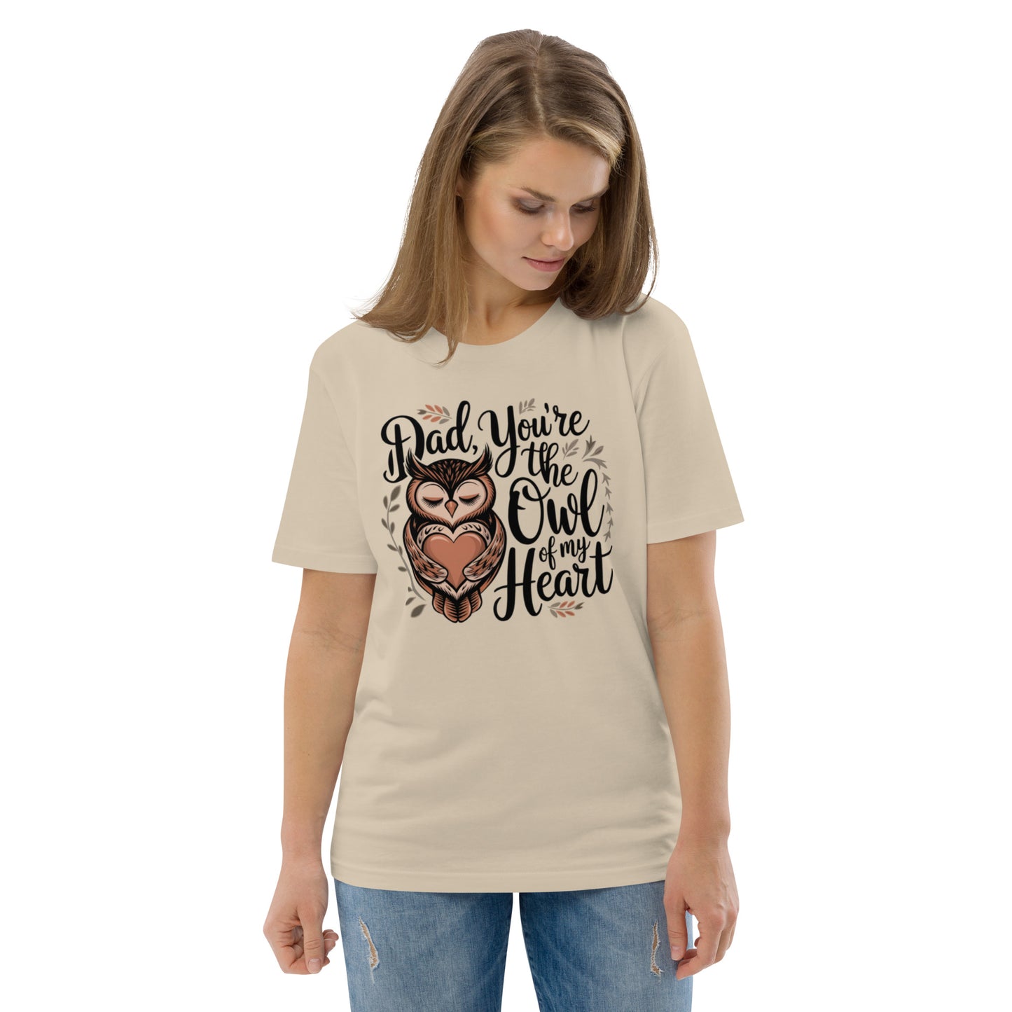 Unisex Organic Cotton T-Shirt – Owl-Themed Eco-Friendly Style by Dudeily Desert Dust Dudeily