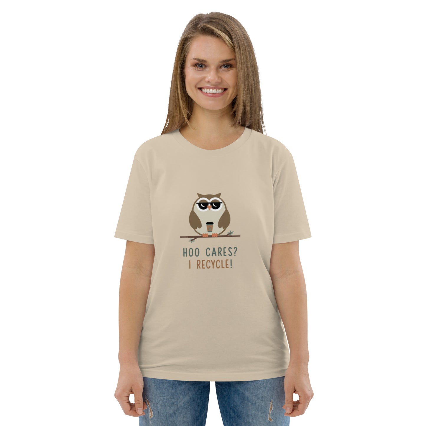 Unisex Organic Cotton T-Shirt | Owl Themed Eco-Friendly & Comfortable Desert Dust Dudeily