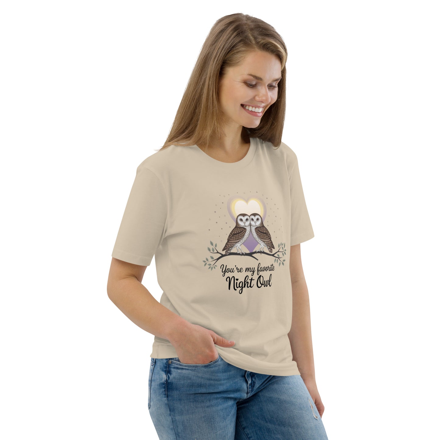 Owl-Themed Unisex Organic Cotton T-Shirt | Sustainable Fashion Dudeily