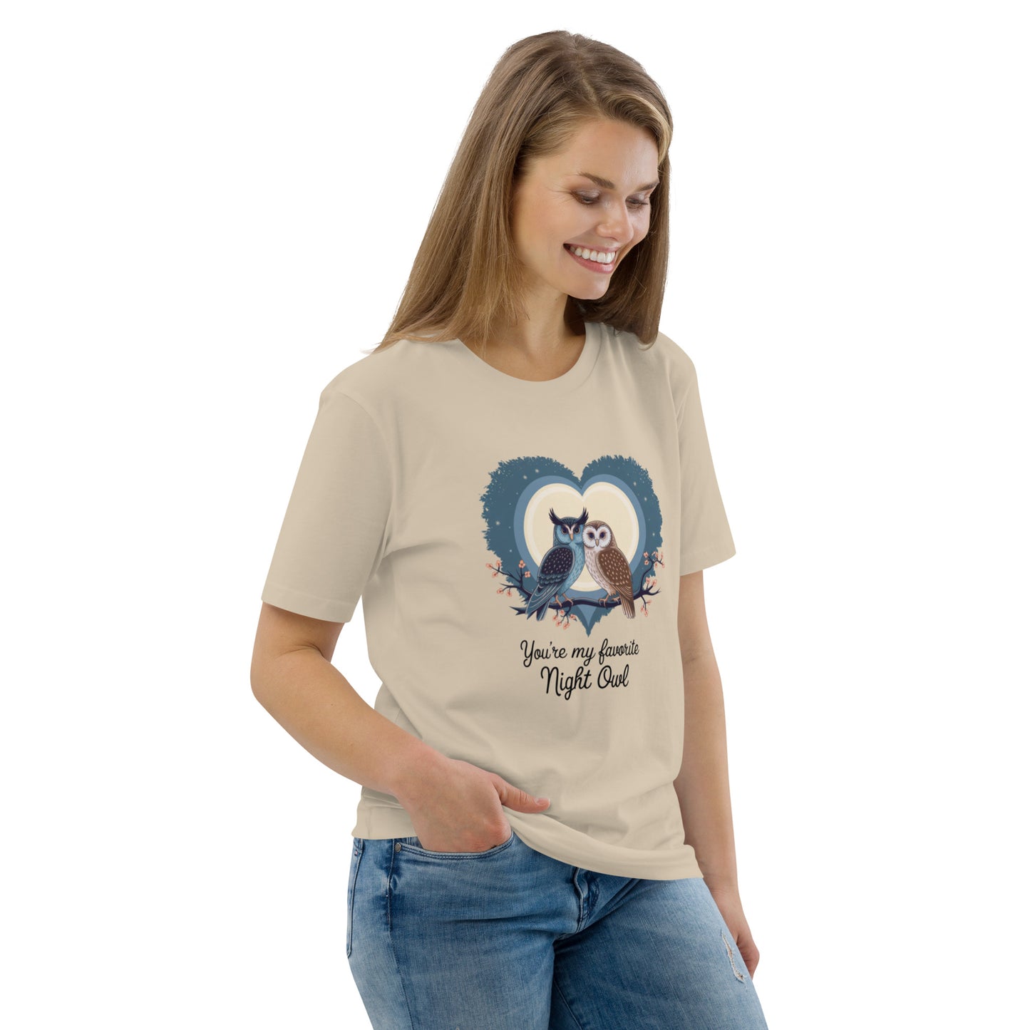 Owl-Themed Unisex Organic Cotton T-Shirt | Eco-Friendly Fashion Dudeily