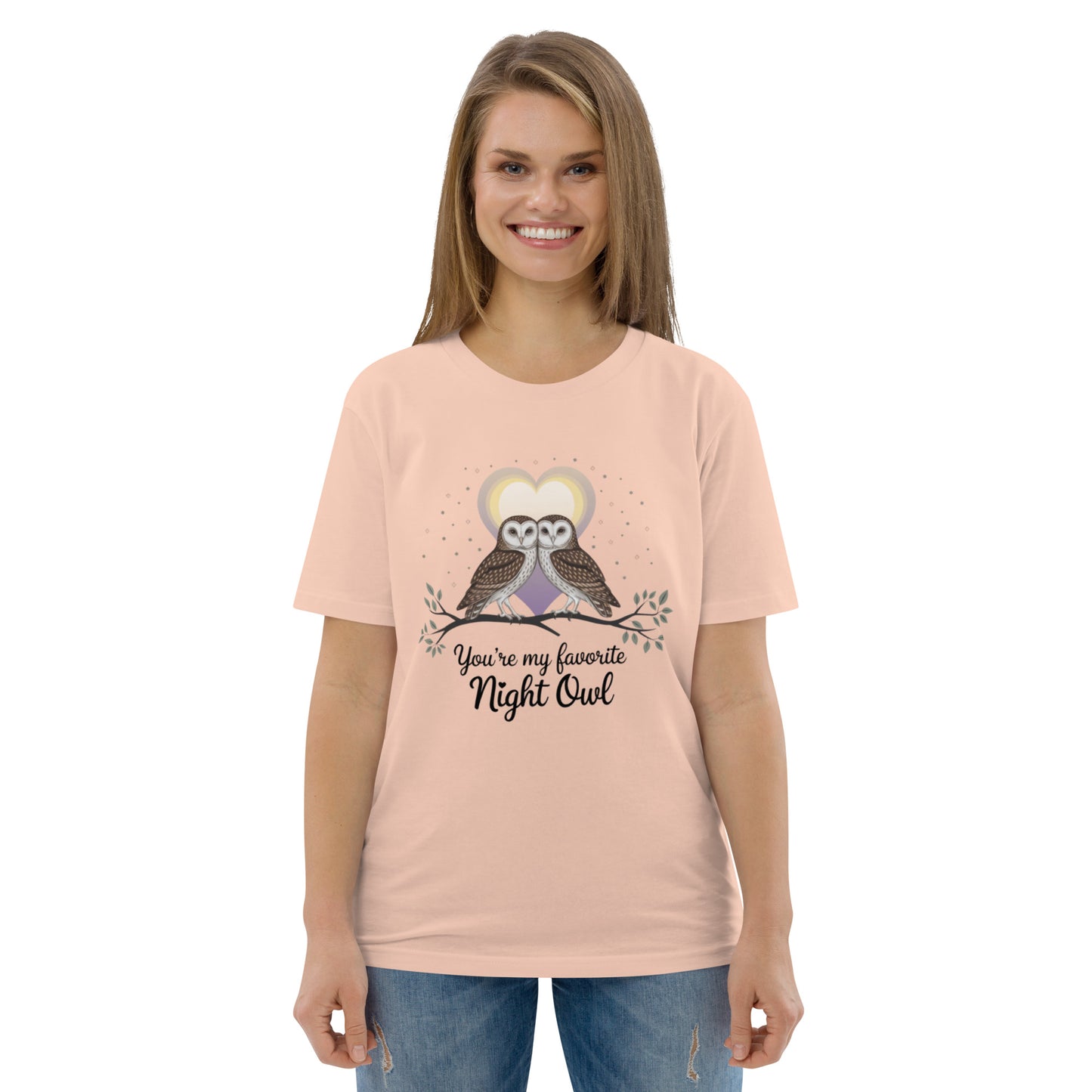 Owl-Themed Unisex Organic Cotton T-Shirt | Sustainable Fashion Fraiche Peche Dudeily