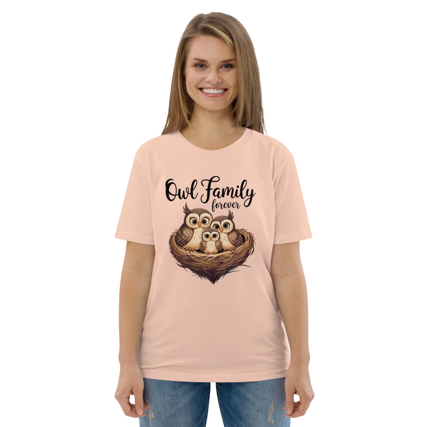 Owl-Themed Unisex Organic Cotton T-Shirt | Eco-Friendly Style Fraiche Peche Dudeily
