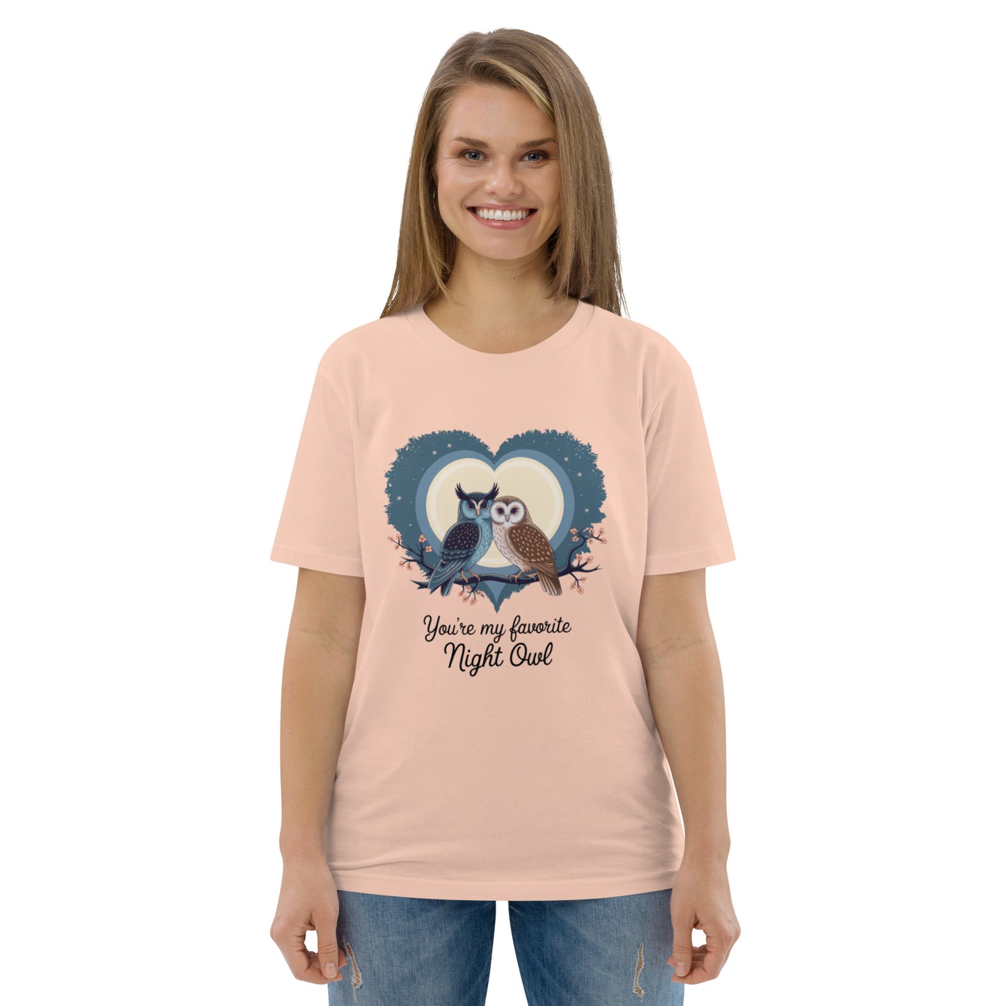 Owl-Themed Unisex Organic Cotton T-Shirt | Eco-Friendly Fashion Fraiche Peche Dudeily