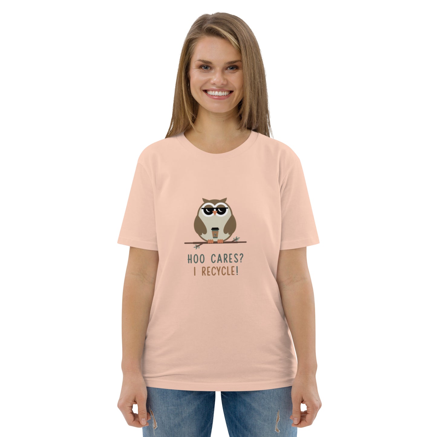 Unisex Organic Cotton T-Shirt | Owl Themed Eco-Friendly & Comfortable Fraiche Peche Dudeily