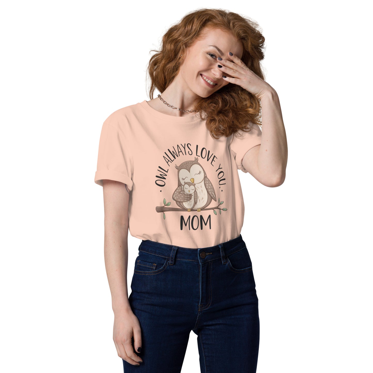 Unisex Organic Cotton T-Shirt – Eco-Friendly Owl Design by Dudeily Fraiche Peche Dudeily