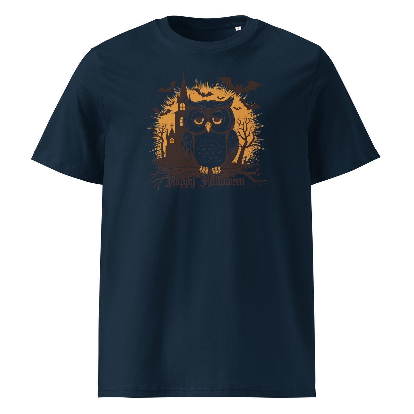 Unisex Organic Cotton T-Shirt: Halloween Owl Eco-Friendly Style USA Dudeily