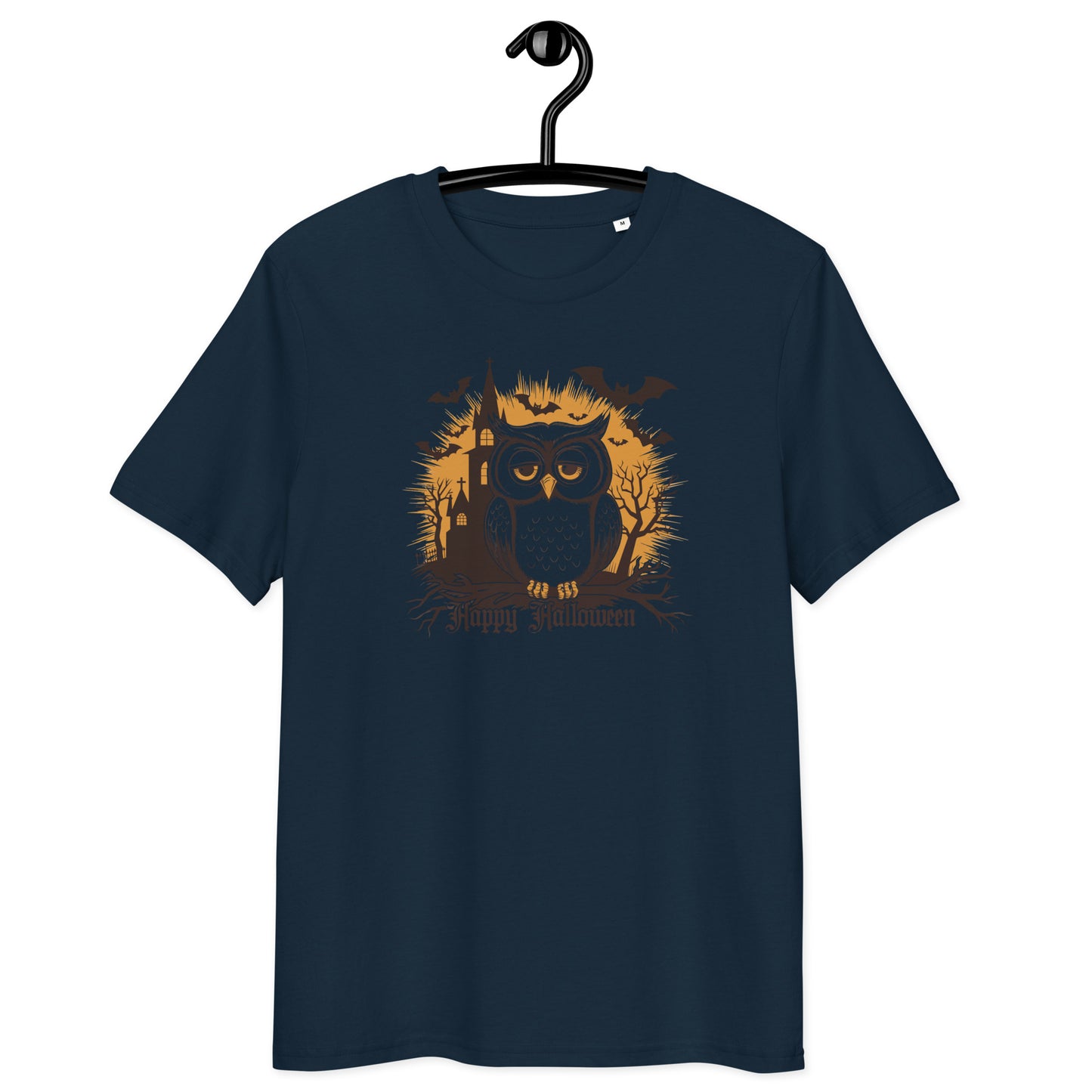 Unisex Organic Cotton T-Shirt: Halloween Owl Eco-Friendly Style USA Dudeily