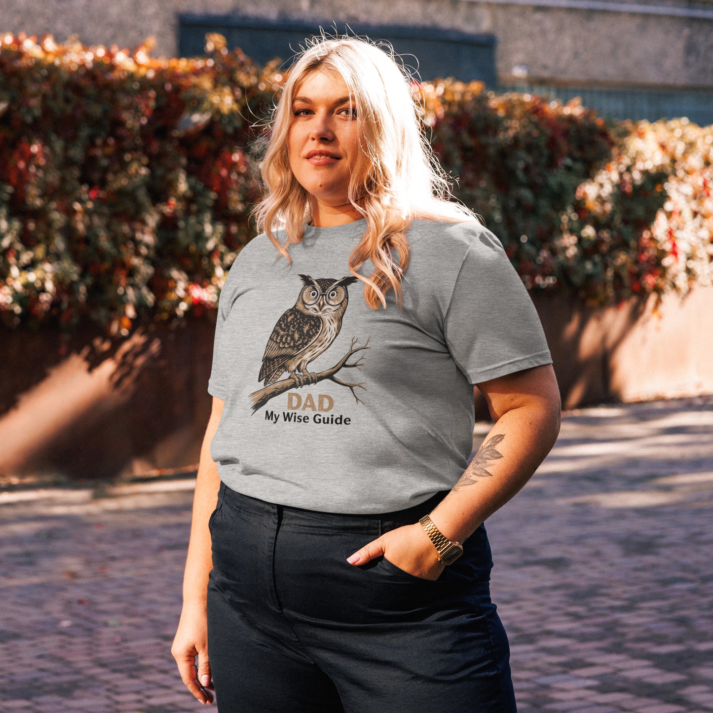 Unisex Organic Cotton T-Shirt – Owl Themed Sustainable Fashion for Father's Day by Dudeily Dudeily