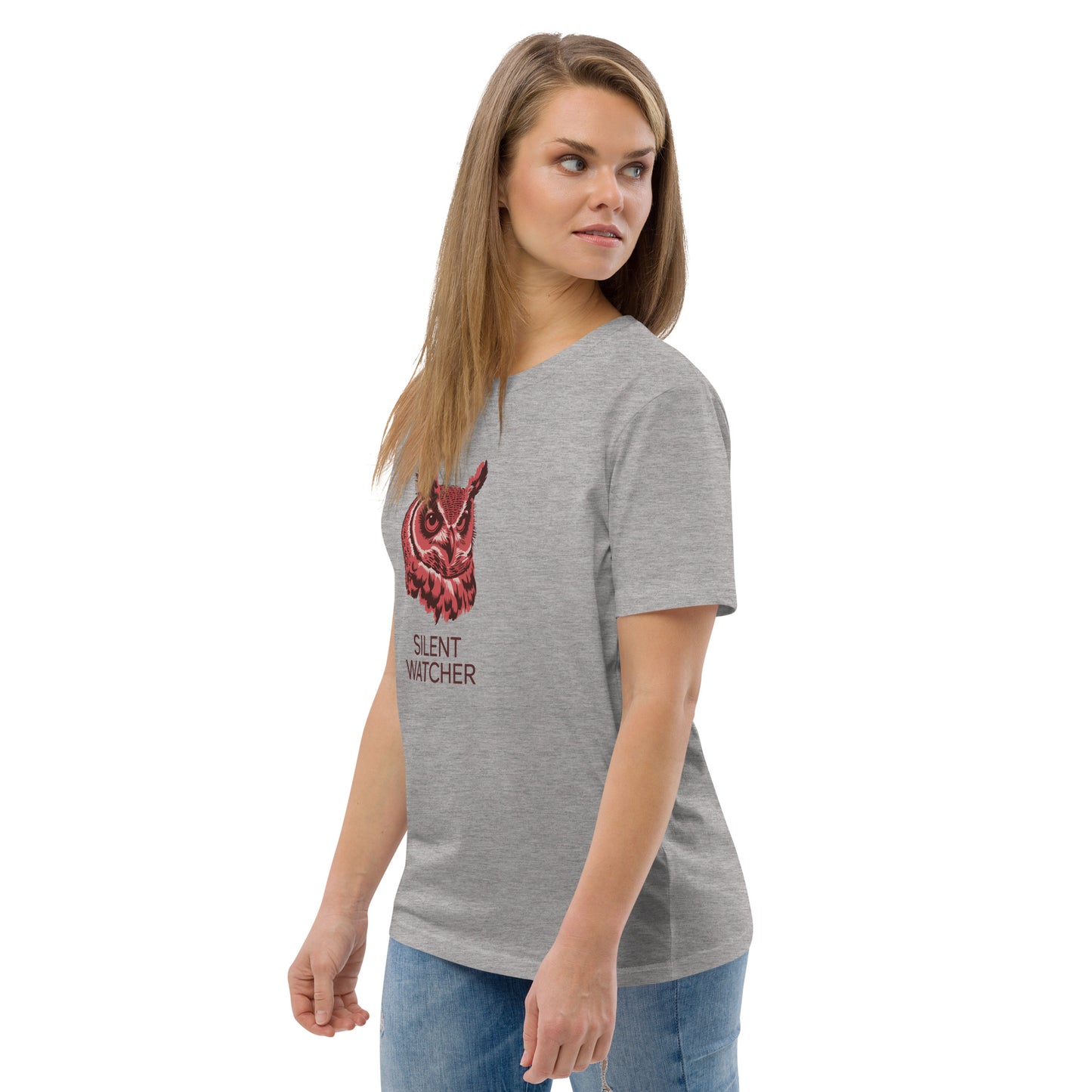 Unisex Organic Cotton T-Shirt: 'Silent Watcher' | Sustainable Owl Fashion USA Dudeily