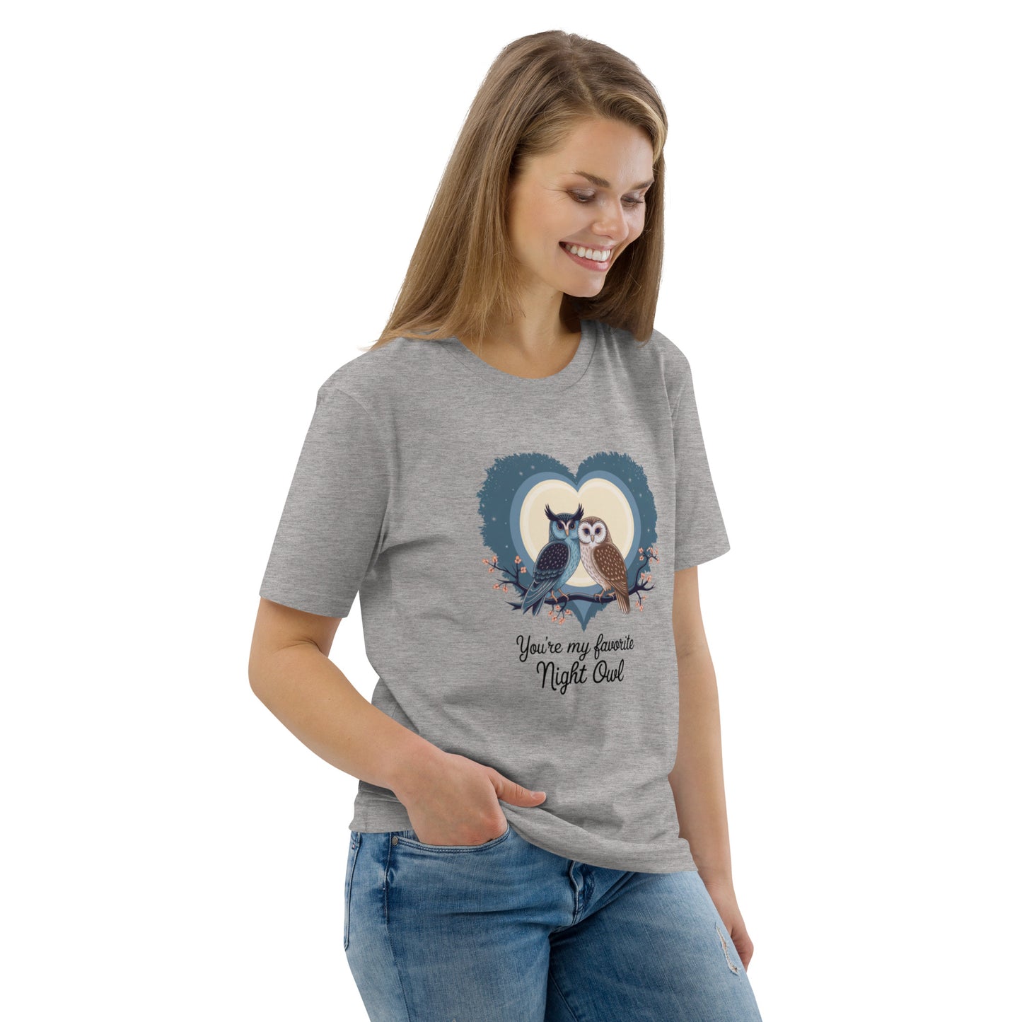 Owl-Themed Unisex Organic Cotton T-Shirt | Eco-Friendly Fashion Dudeily