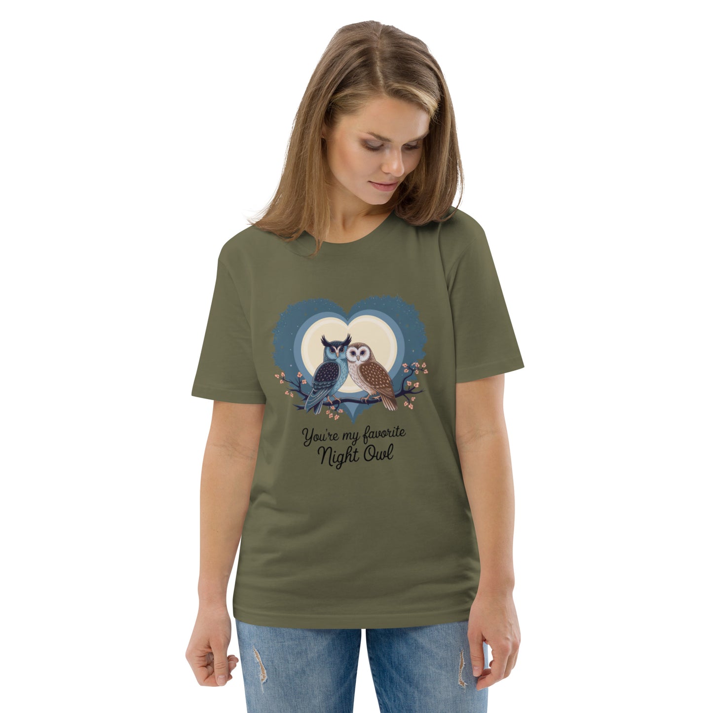 Owl-Themed Unisex Organic Cotton T-Shirt | Eco-Friendly Fashion Dudeily