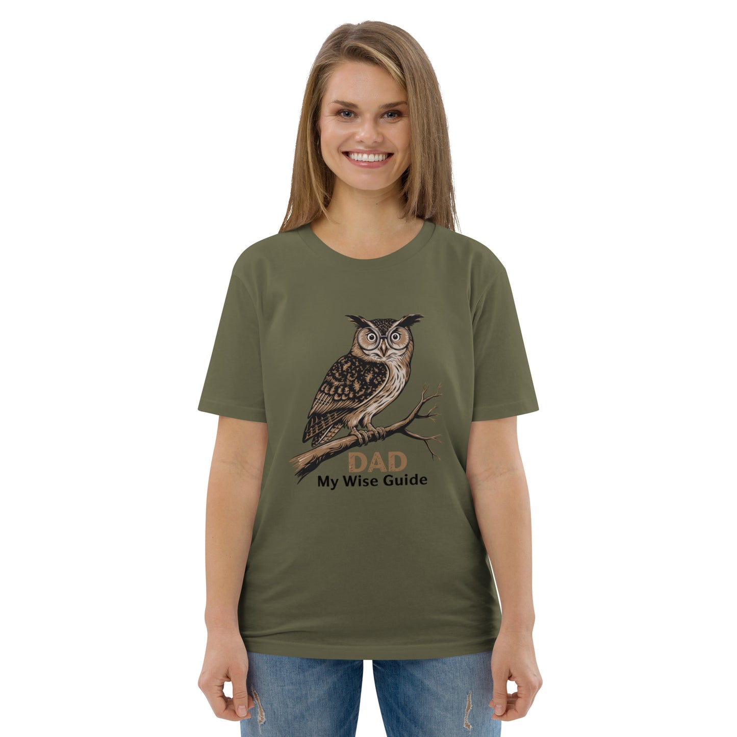 Unisex Organic Cotton T-Shirt – Owl Themed Sustainable Fashion for Father's Day by Dudeily Dudeily