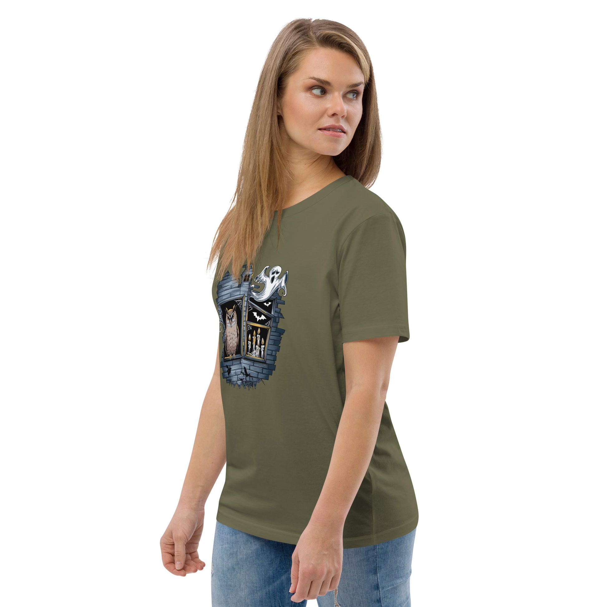 Unisex Organic Cotton T-Shirt: Halloween Owl Eco-Friendly Style USA Dudeily