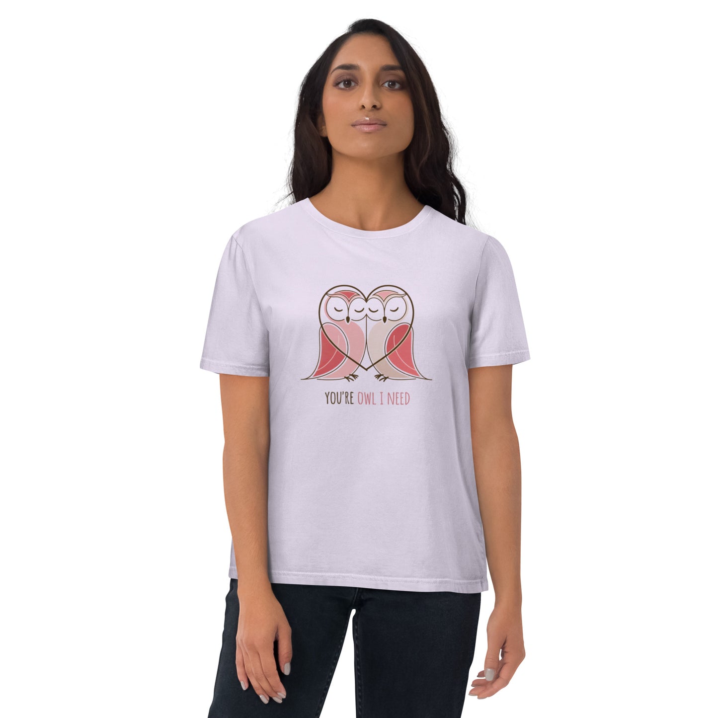 Owl-Themed Unisex Organic Cotton T-Shirt | Sustainable & Cozy Lavender Dudeily