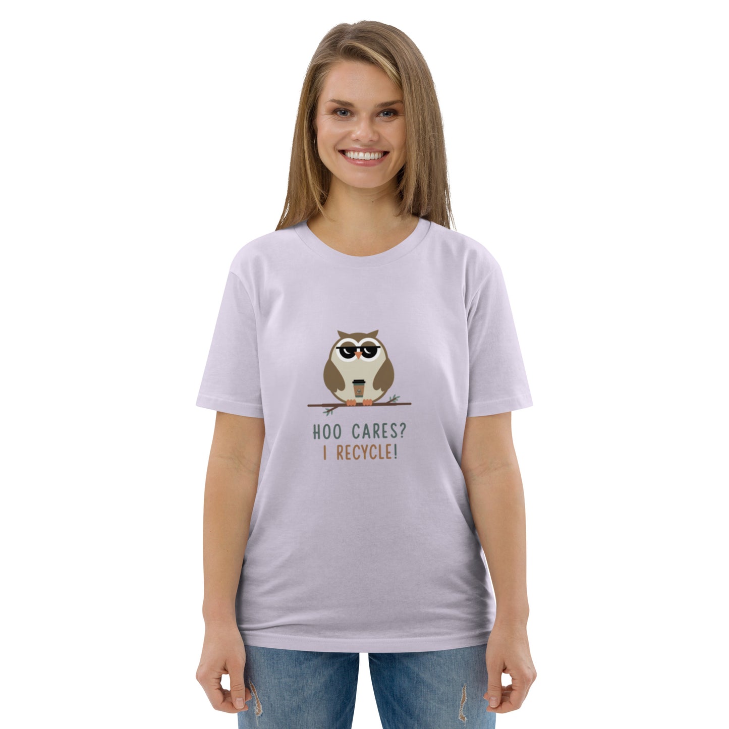 Unisex Organic Cotton T-Shirt | Owl Themed Eco-Friendly & Comfortable Lavender Dudeily