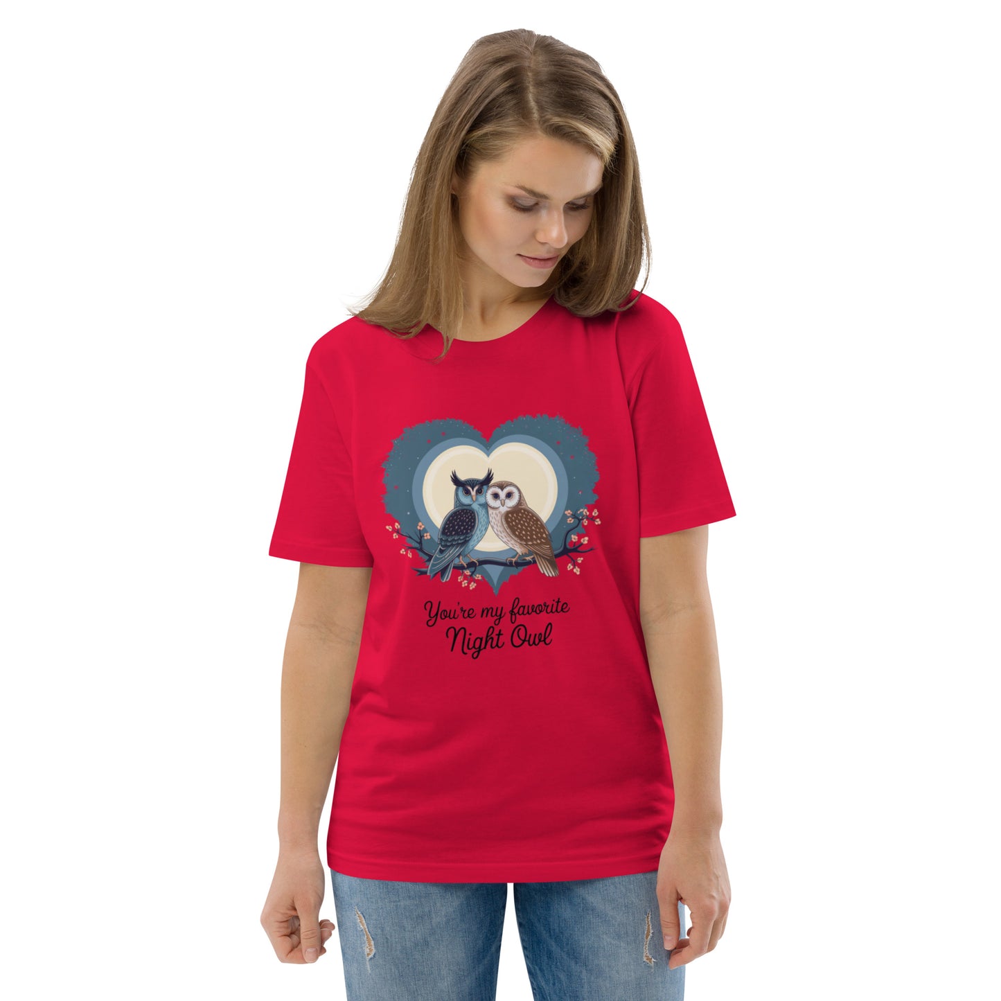 Owl-Themed Unisex Organic Cotton T-Shirt | Eco-Friendly Fashion Dudeily