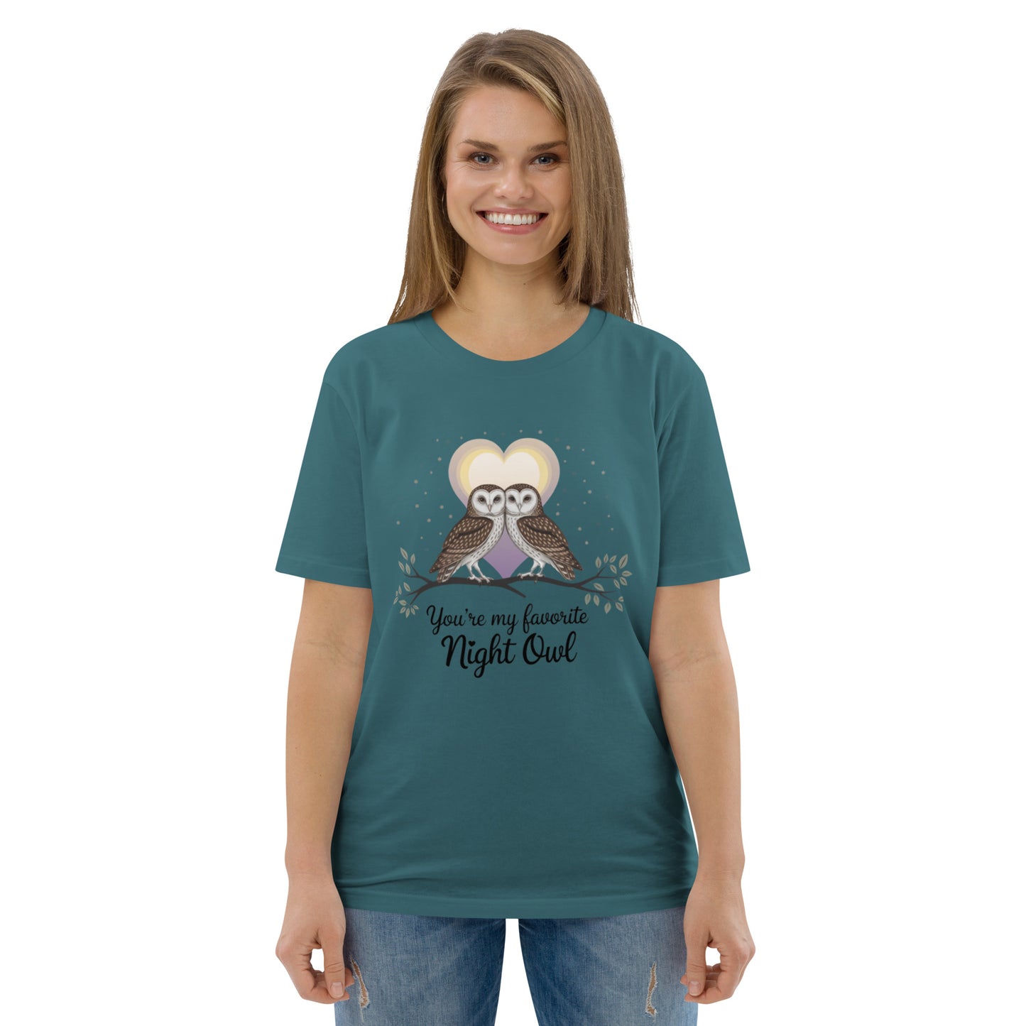 Owl-Themed Unisex Organic Cotton T-Shirt | Sustainable Fashion Stargazer Dudeily