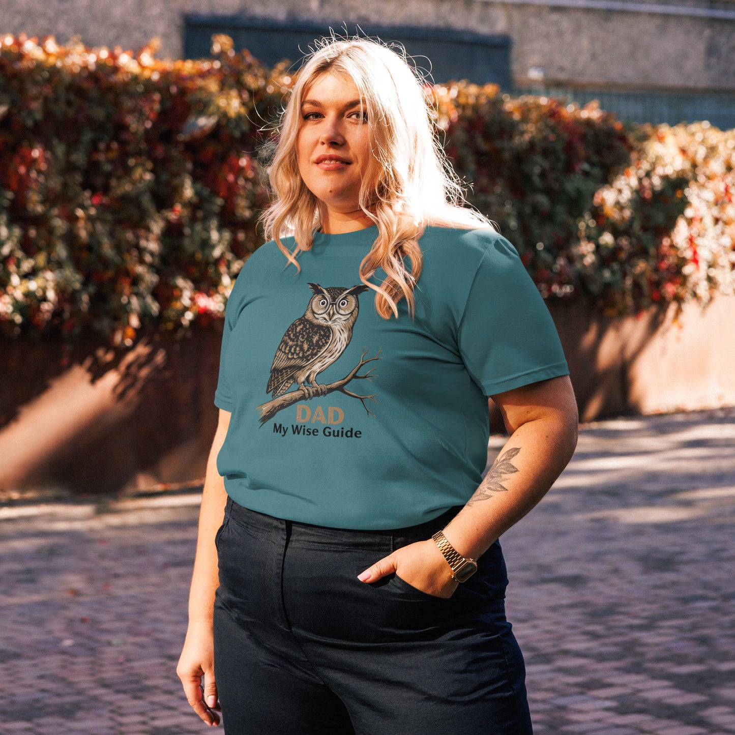 Unisex Organic Cotton T-Shirt – Owl Themed Sustainable Fashion for Father's Day by Dudeily Dudeily
