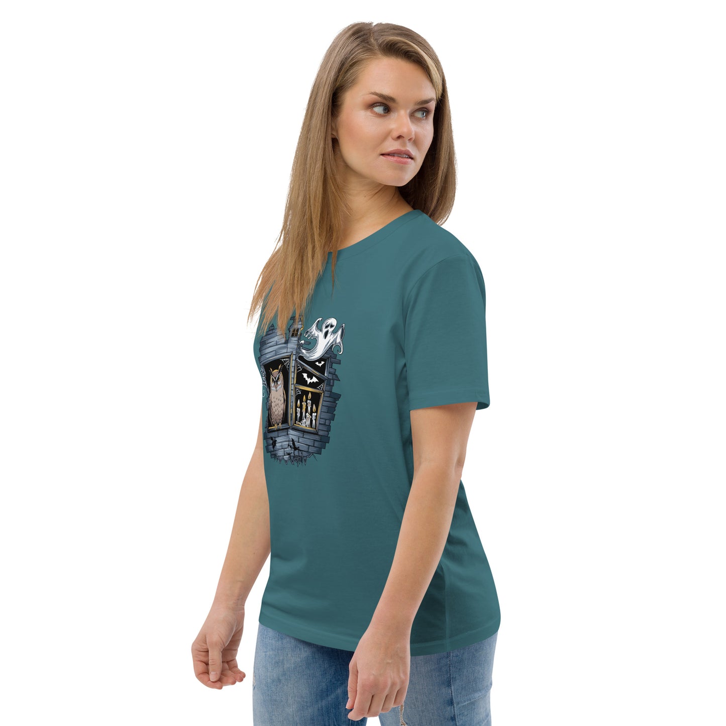 Unisex Organic Cotton T-Shirt: Halloween Owl Eco-Friendly Style USA Dudeily