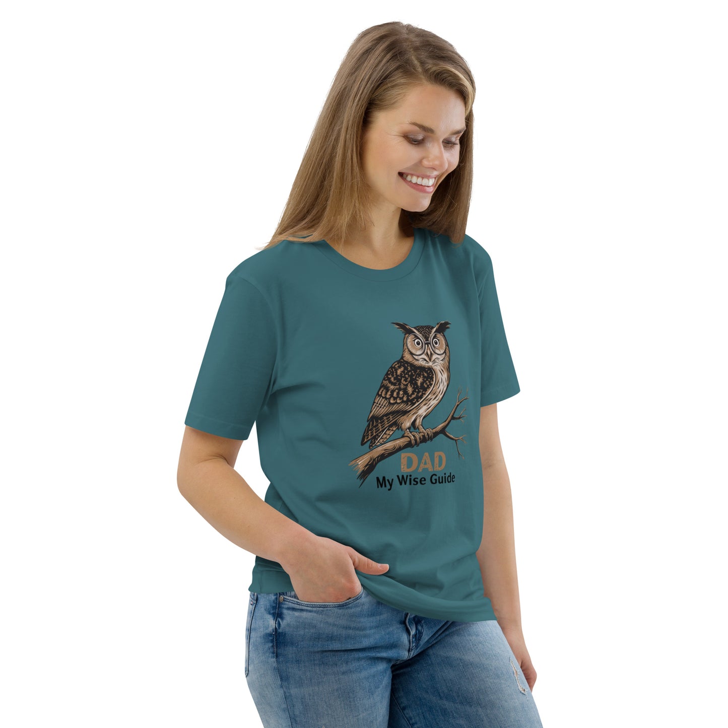 Unisex Organic Cotton T-Shirt – Owl Themed Sustainable Fashion for Father's Day by Dudeily Dudeily