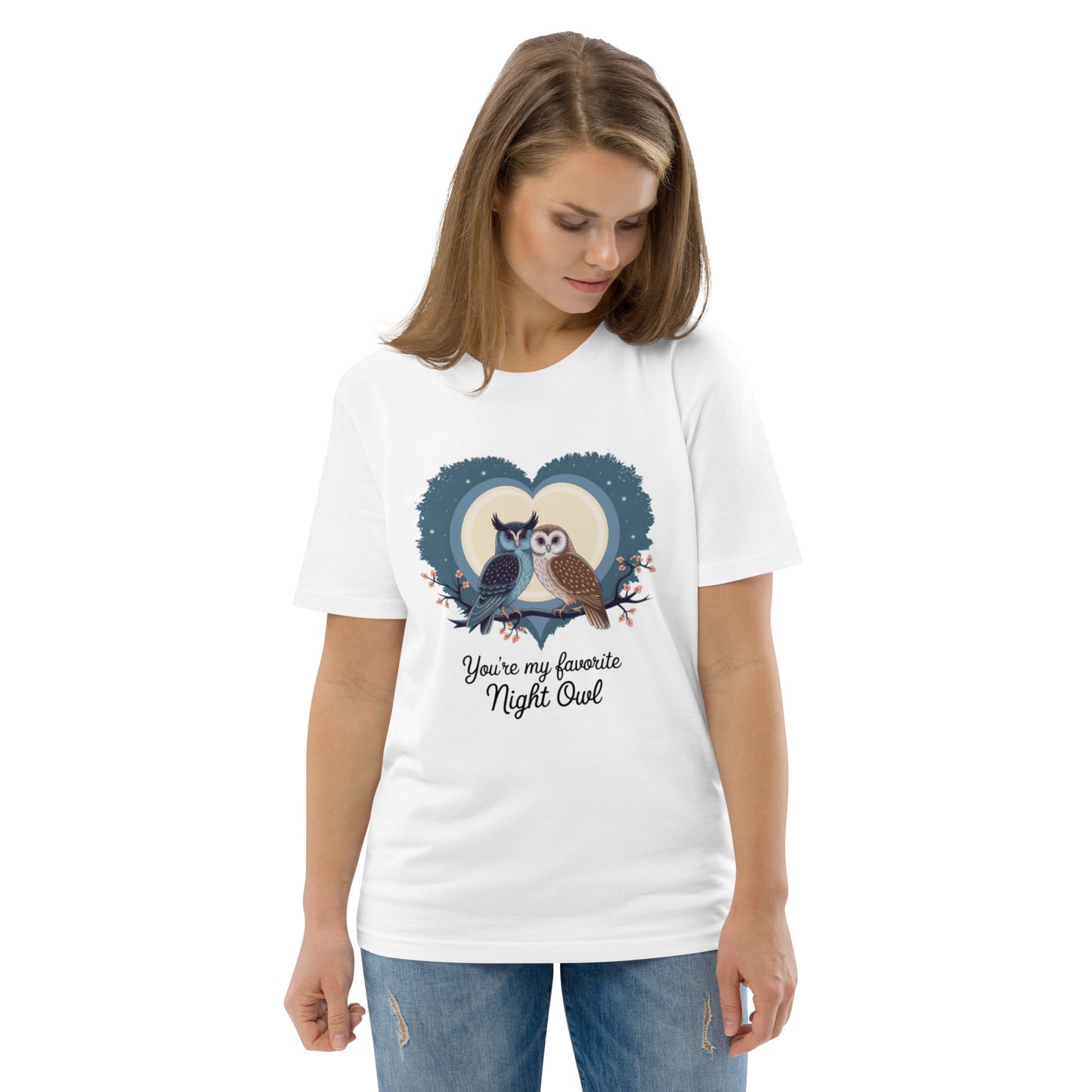 Owl-Themed Unisex Organic Cotton T-Shirt | Eco-Friendly Fashion Dudeily