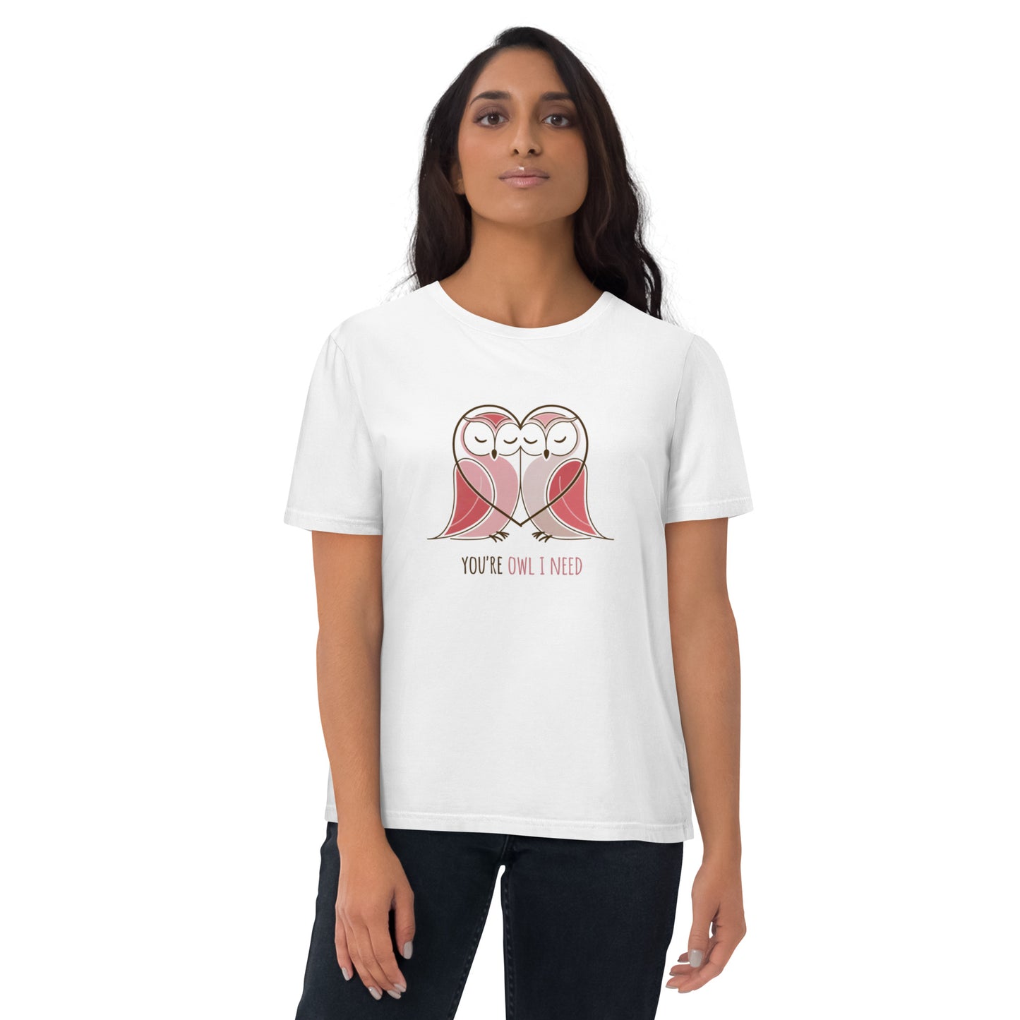 Owl-Themed Unisex Organic Cotton T-Shirt | Sustainable & Cozy White Dudeily