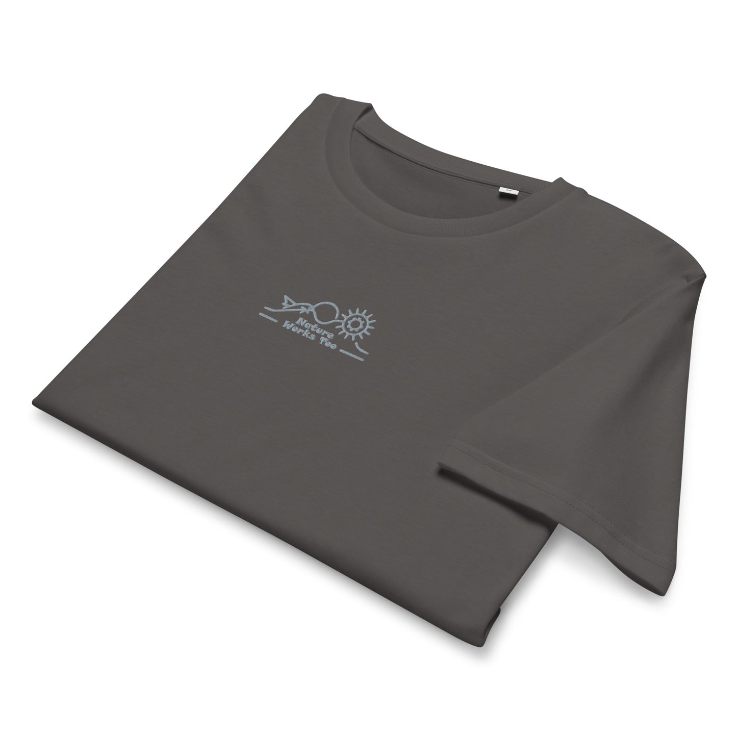 Unisex Organic Mid-Light T-Shirt: Nature Works Too | Owl Embroidered Sustainable Fashion USA Dudeily
